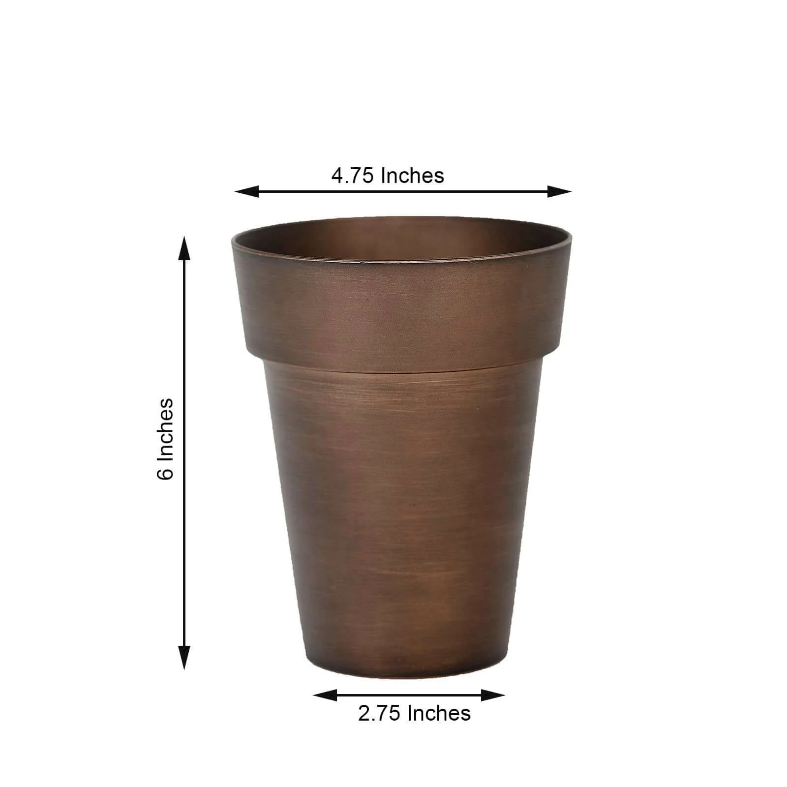 2-Pack Plastic Flower Plant Pots 6" Medium Rustic Brown - Indoor Decorative Planters - Image 3