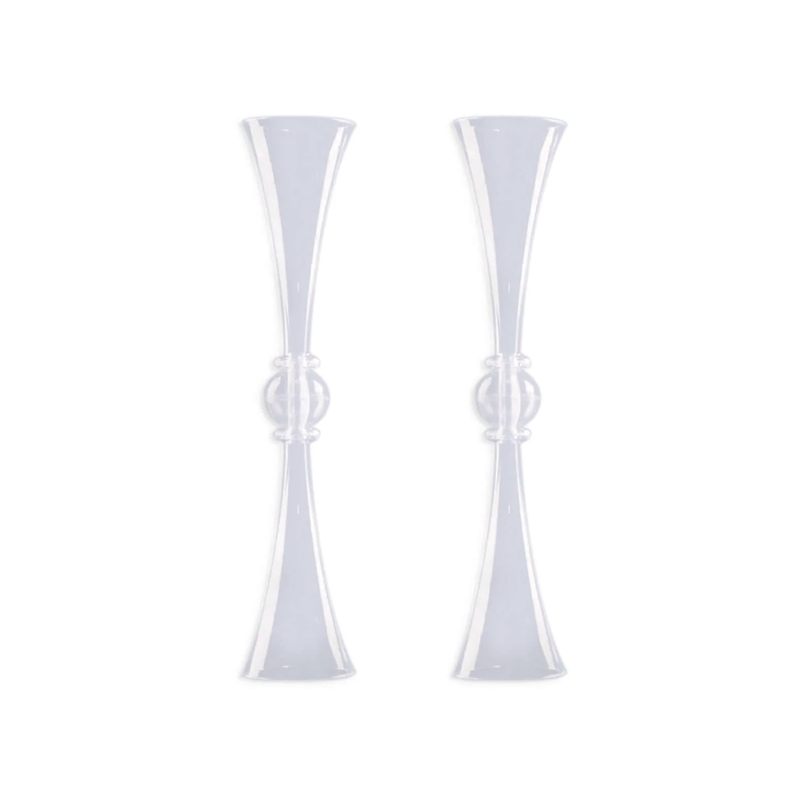 2-Pack Plastic Flower Vases 27" Trumpet Design with Crystal Embellishments Clear - Reversible Table Centerpieces - Image 7