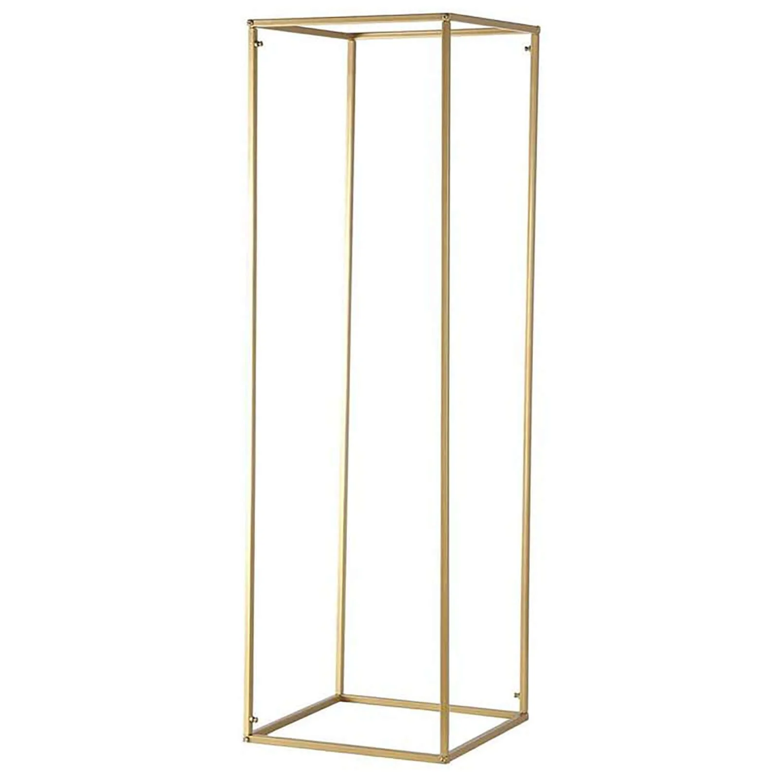 2-Pack Rectangular Gold Metal Wedding Flower Stand 32" Geometric Column Frame - Sleek Pedestal for Sophisticated Floral Arrangements - Image 8