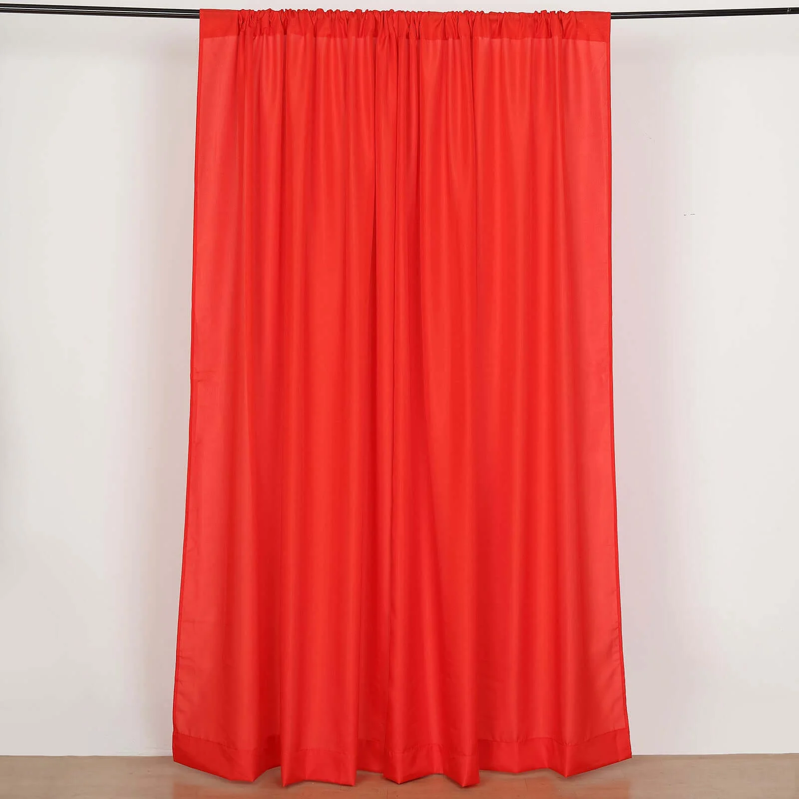 2 Pack 5ftx8ft Red Polyester Backdrop Drape Curtains With Rod Pockets, Event Divider Panels 130GSM - Image 2