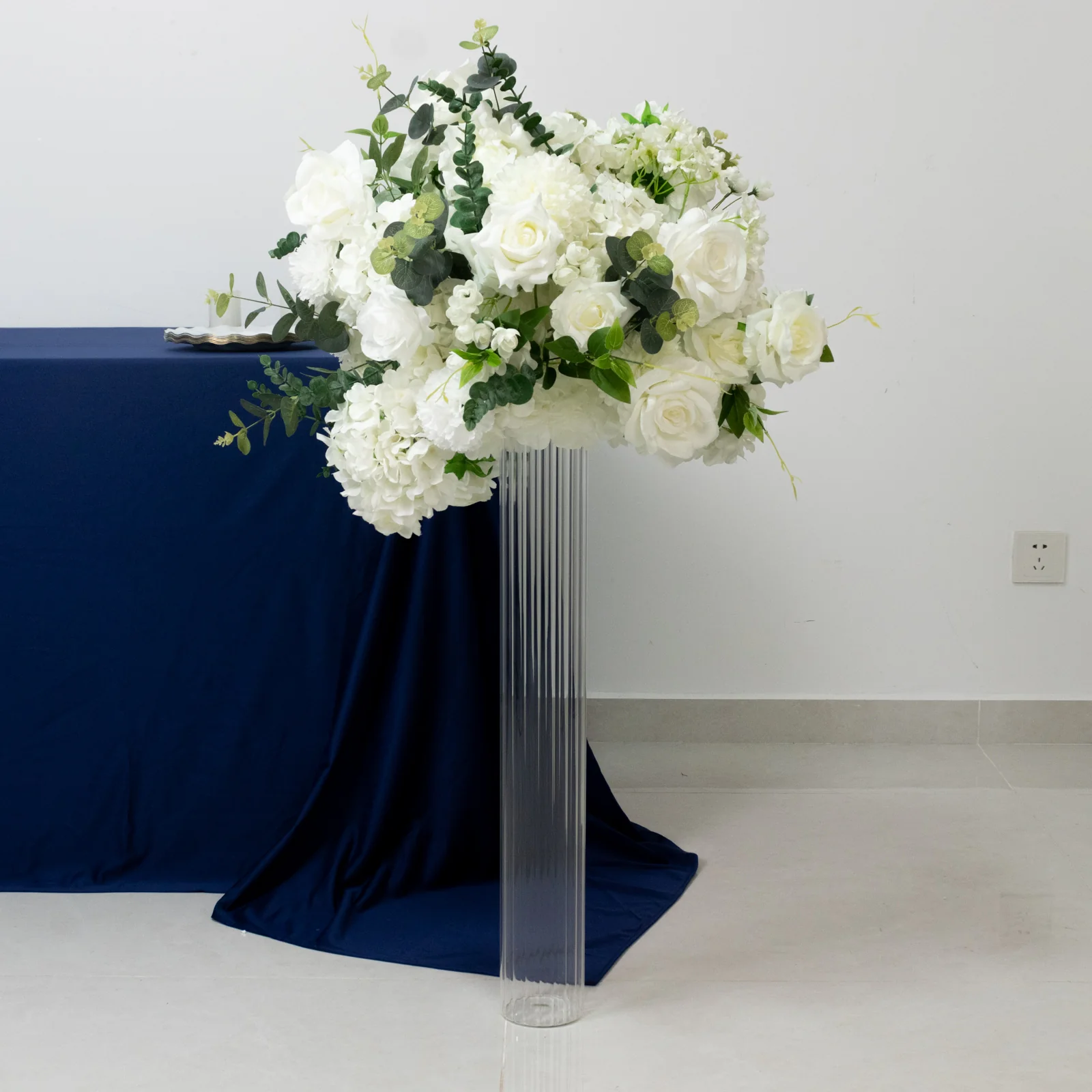 2 Pack Ribbed Cylinder Glass Vases – 28" Extra Tall Decorative Vases for Aisles, Reception Tables & Event Venues - Image 2