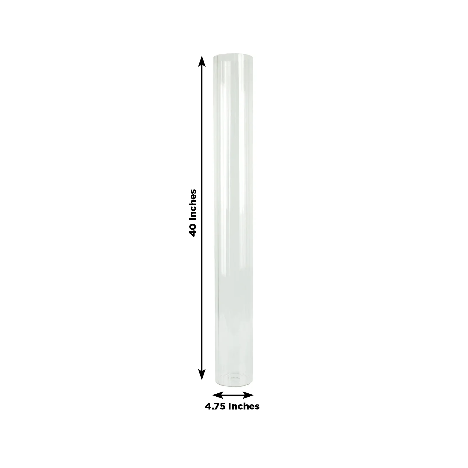 2 Pack Ribbed Cylinder Floor Vases – 40" Tall Oversized Clear Glass Vases for Grand Venue Displays & Lobbies - Image 3