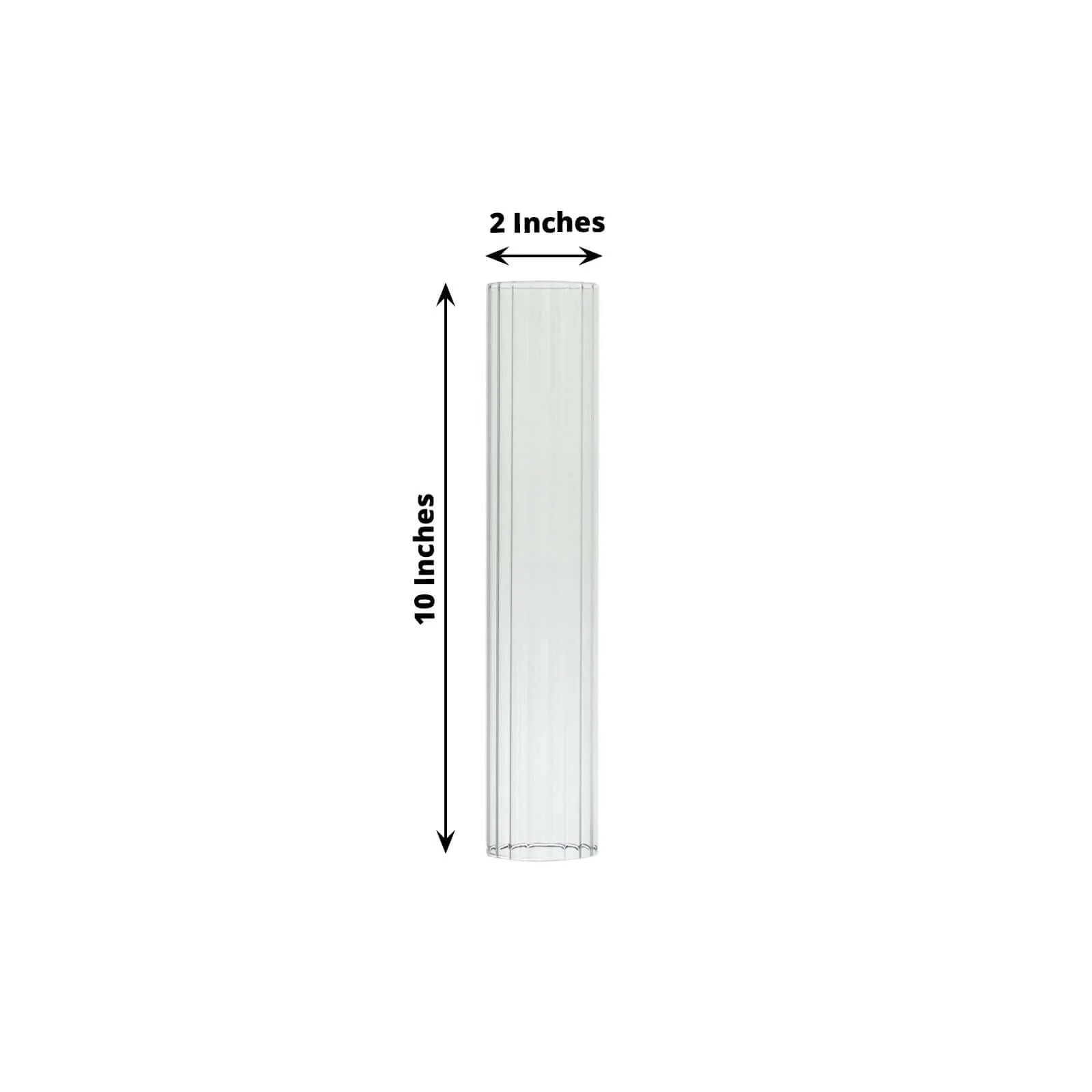 2-Pack Ribbed Glass Candelabra Shades Open End Hurricane Design 10" Clear - Sleek Table Centerpiece for Stylish Decor - Image 3