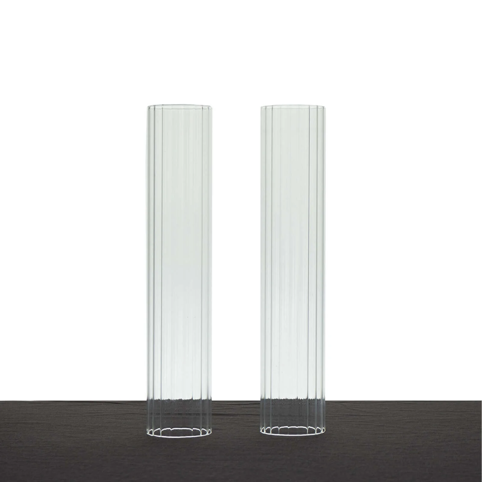 2-Pack Ribbed Glass Candelabra Shades Open End Hurricane Design 10" Clear - Sleek Table Centerpiece for Stylish Decor - Image 7
