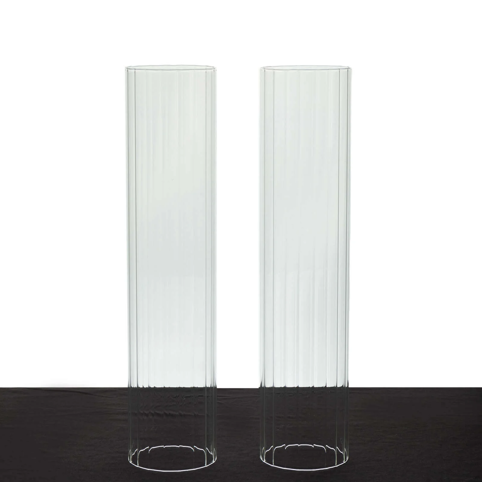 2-Pack Ribbed Glass Candelabra Shades Open End Hurricane Design 14" Clear - Sleek Table Centerpiece for Stylish Decor - Image 7