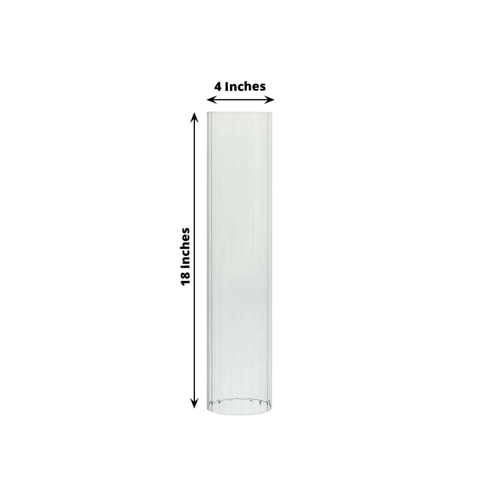 2-Pack Ribbed Glass Candelabra Shades Open End Hurricane Design 18" Clear - Sleek Table Centerpiece for Stylish Decor - Image 3