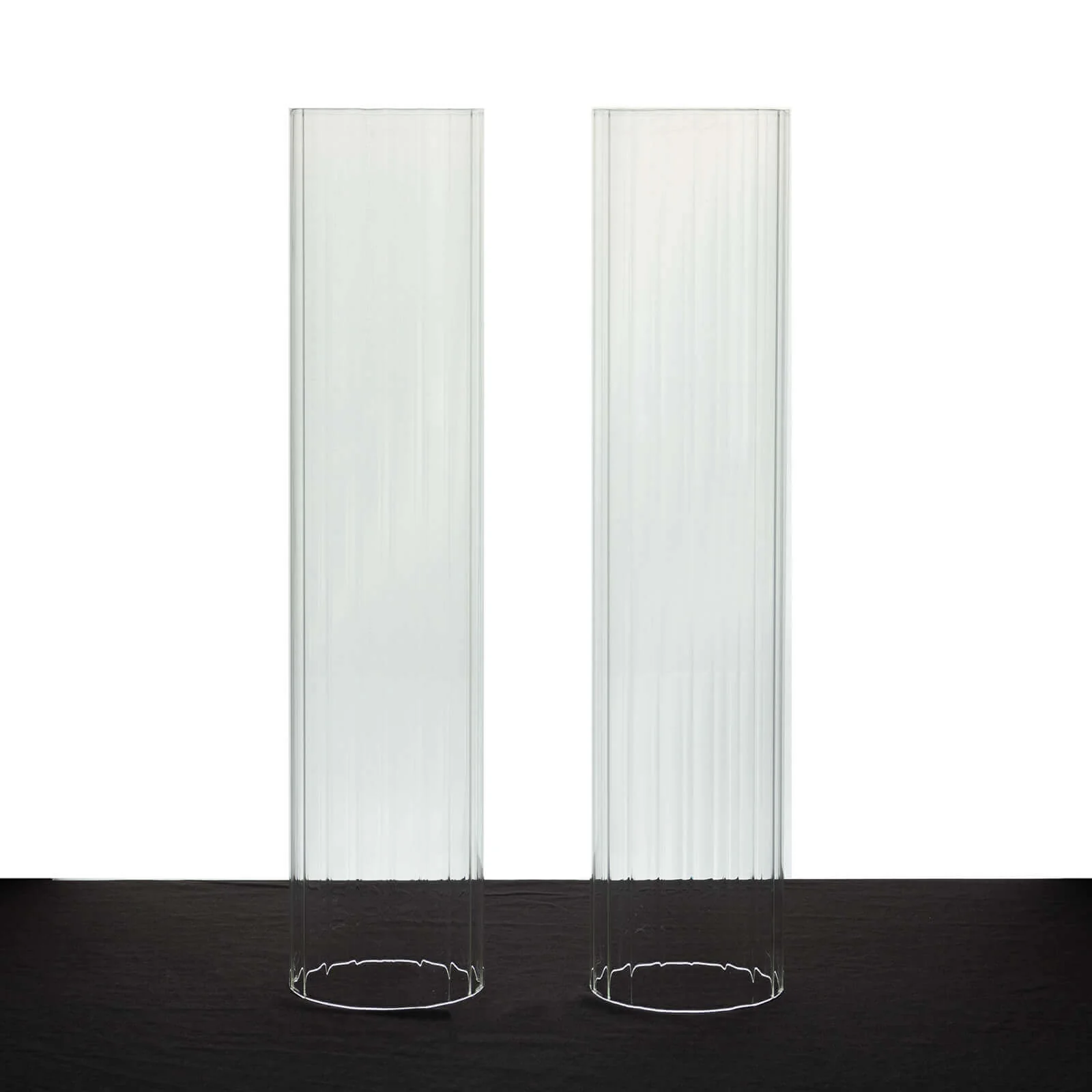 2-Pack Ribbed Glass Candelabra Shades Open End Hurricane Design 18" Clear - Sleek Table Centerpiece for Stylish Decor - Image 7