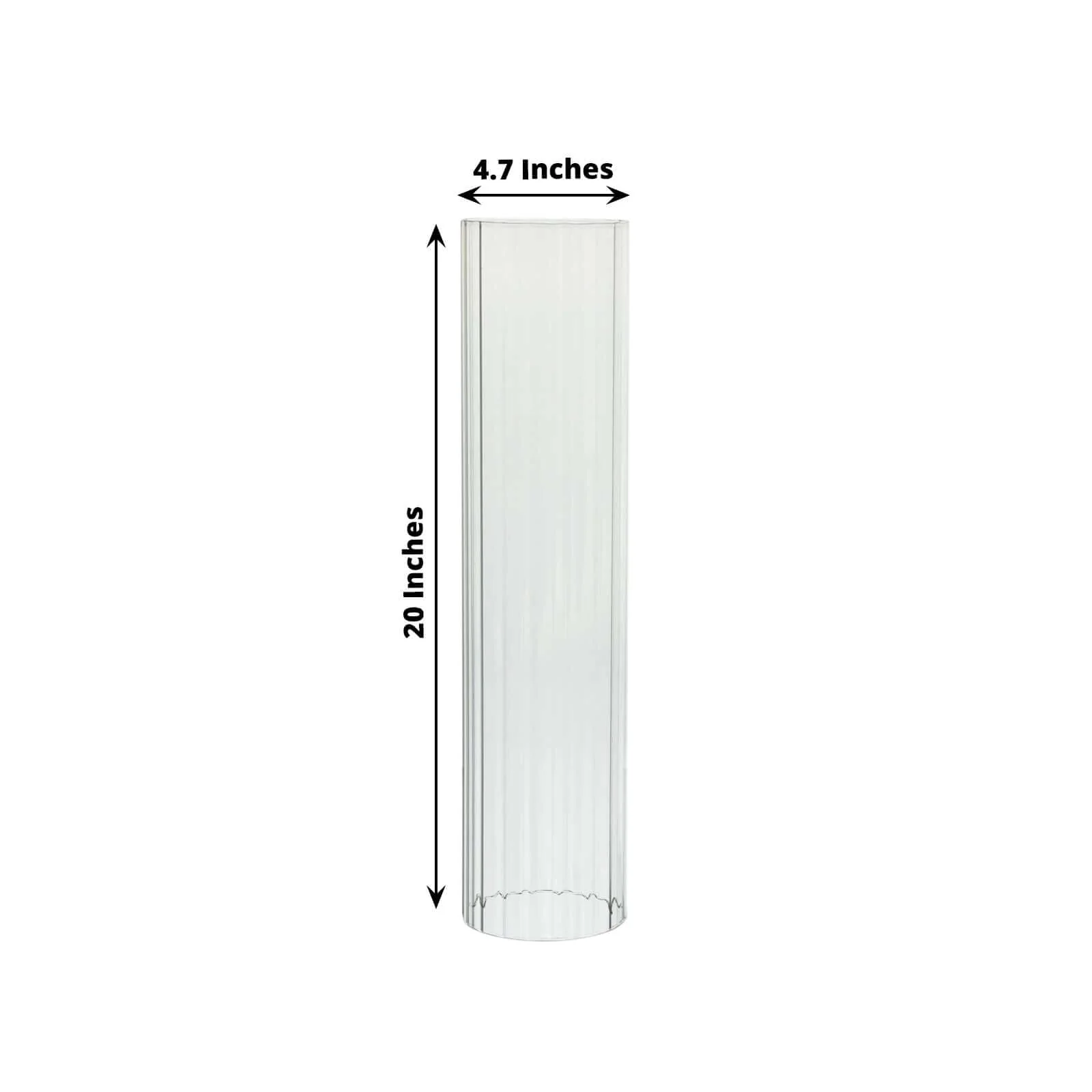 2-Pack Ribbed Glass Candelabra Shades Open End Hurricane Design 20" Clear - Sleek Table Centerpiece for Stylish Decor - Image 3