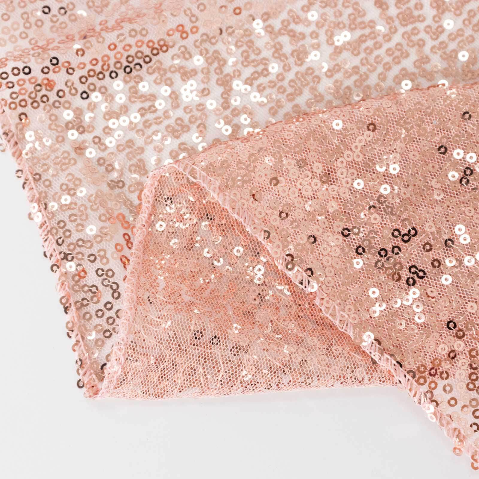 2 Pack Rose Gold Sequin Backdrop Drape Curtains with Rod Pockets, Seamless Glitter Mesh Photo Booth Event Divider Panels - 8ftx2ft - Image 8