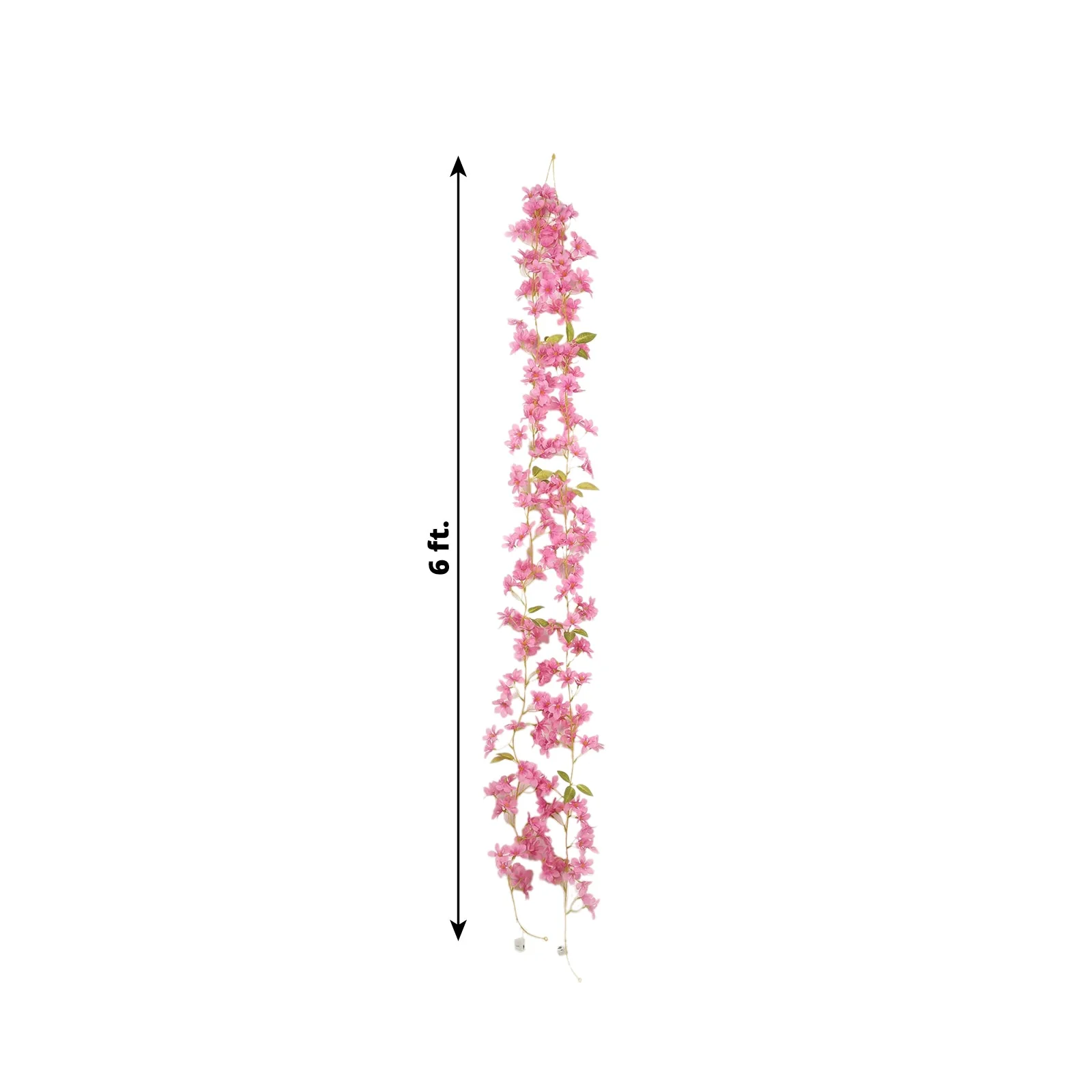 2-Pack Silk Flower Garland Vine Lights 6ft Jasmine Design Pink Warm White - Battery Operated Decorative Fairy Lights - Image 3