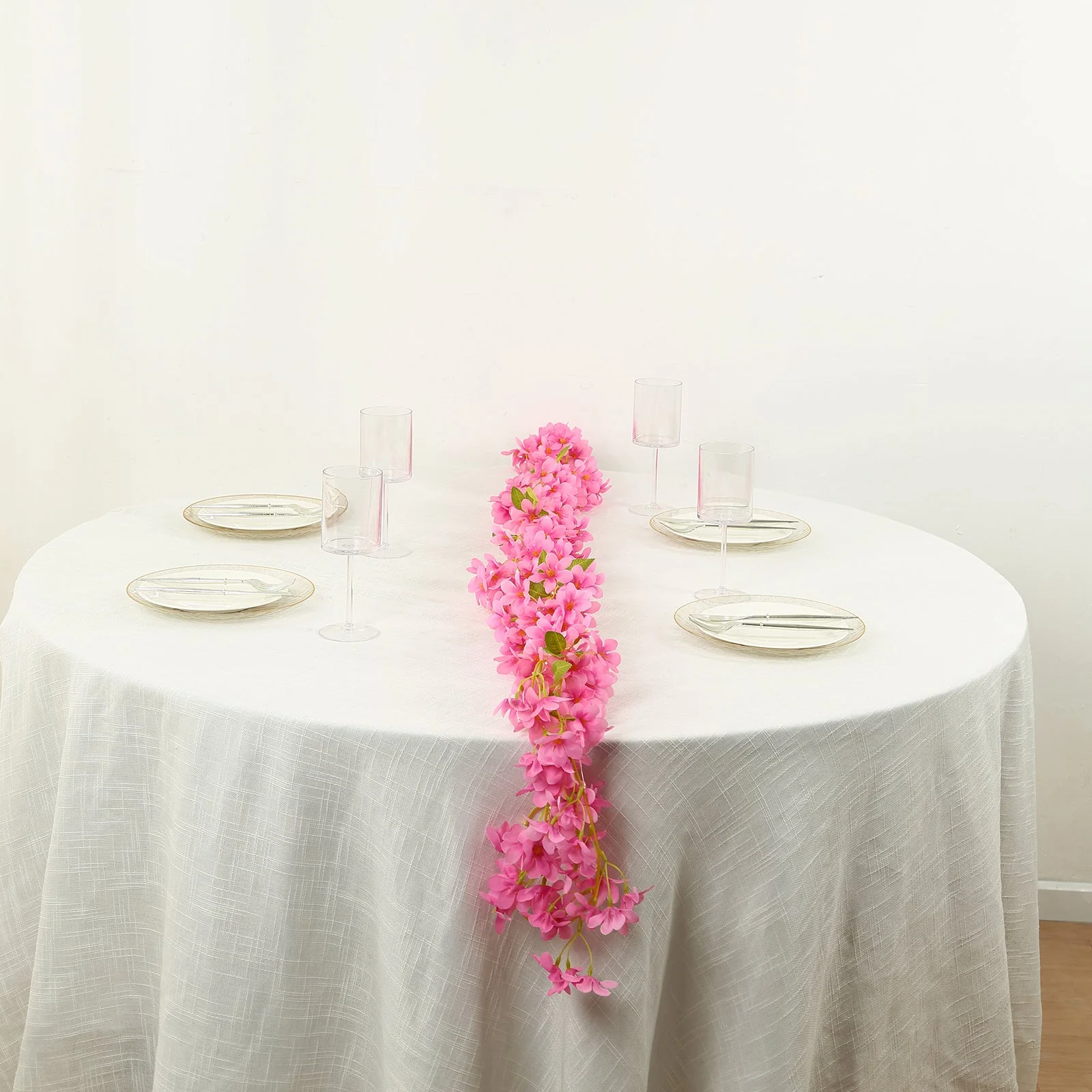 2-Pack Silk Flower Garland Vine Lights 6ft Jasmine Design Pink Warm White - Battery Operated Decorative Fairy Lights - Image 5