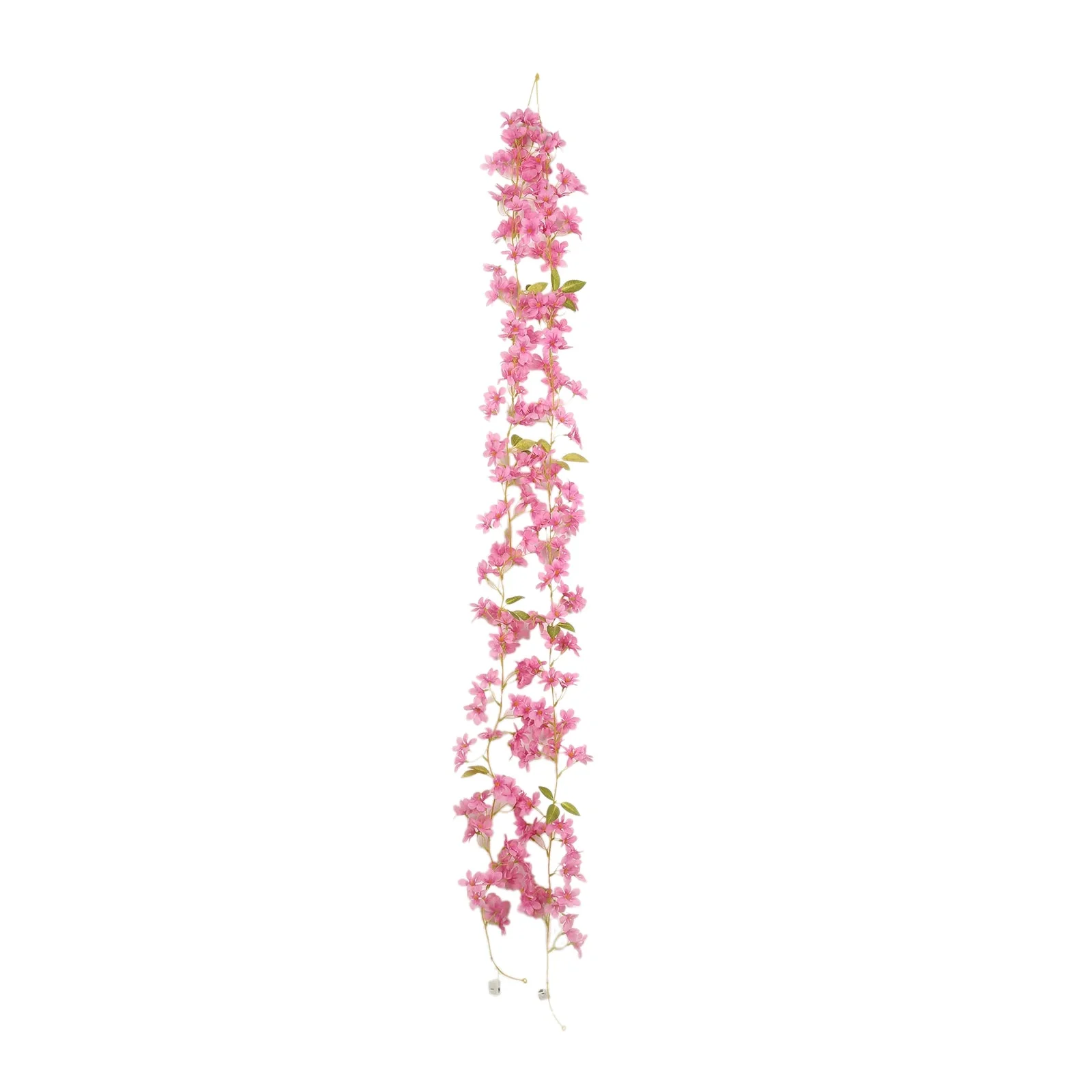 2-Pack Silk Flower Garland Vine Lights 6ft Jasmine Design Pink Warm White - Battery Operated Decorative Fairy Lights - Image 6