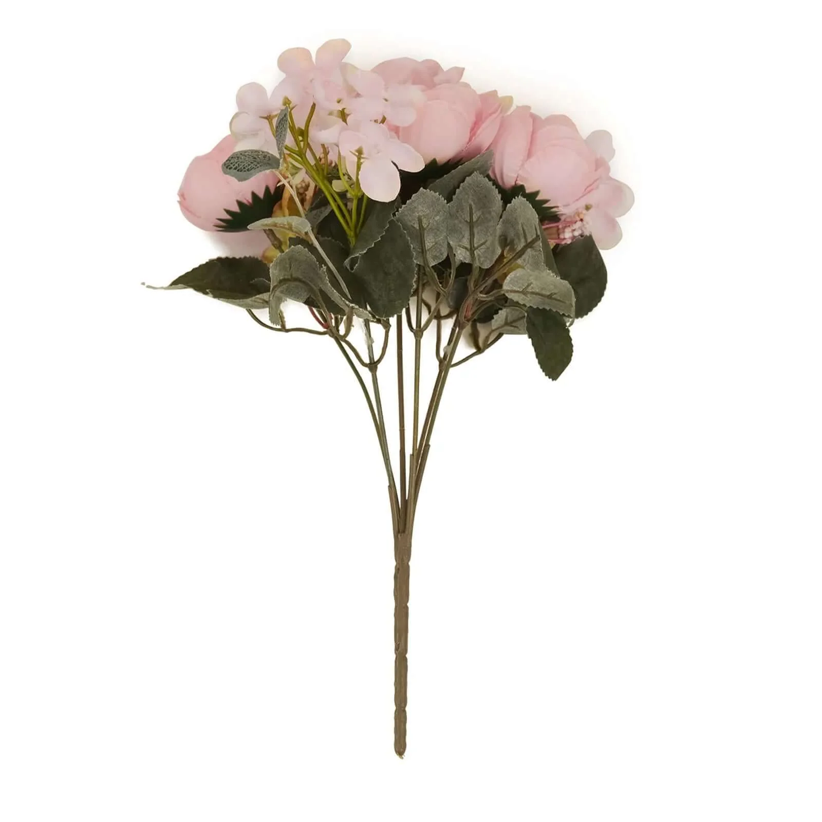2 Pack Silk Rose Bouquets Mixed Peony & Hydrangea - 12" Blush Artificial Floral Arrangements - Image 6