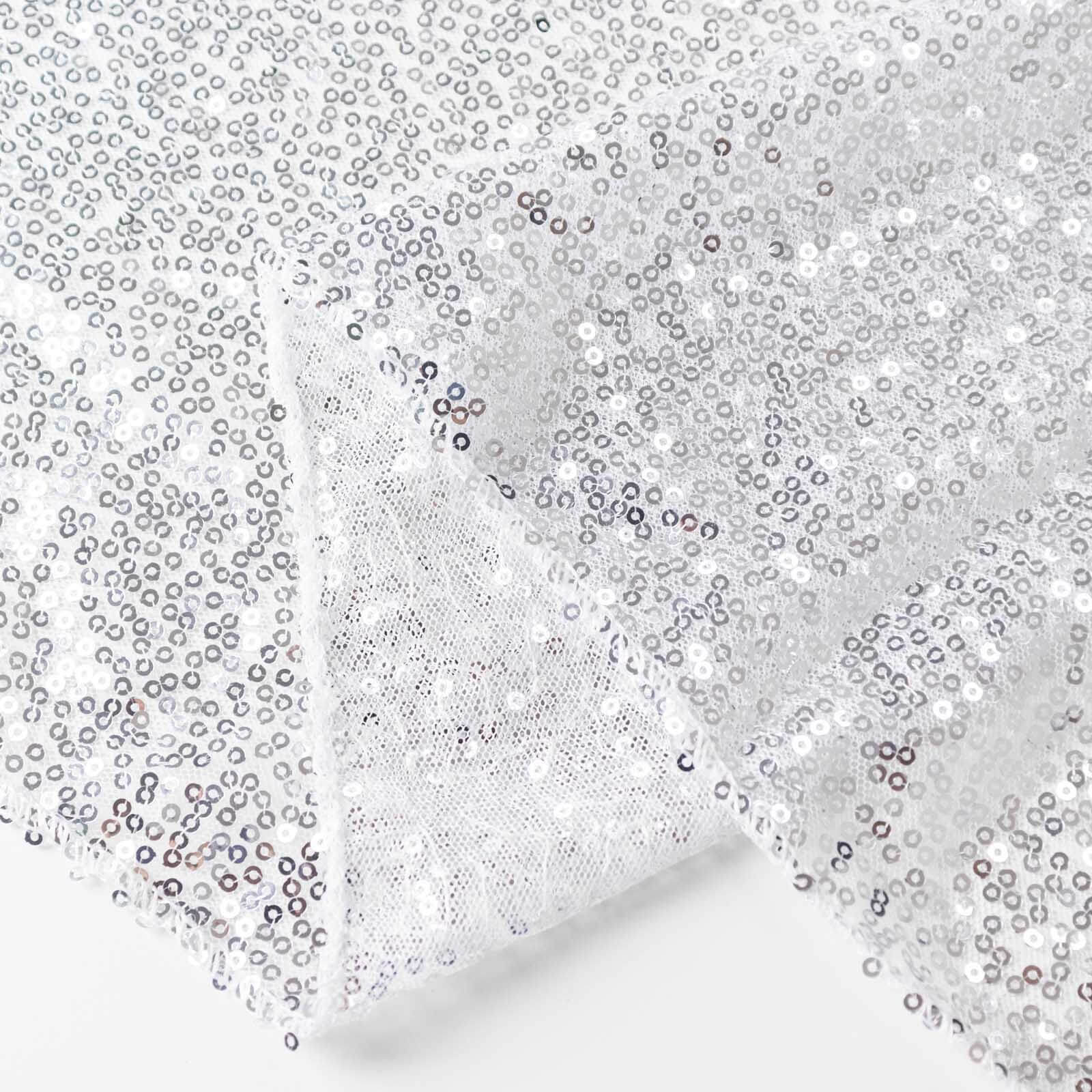 2 Pack Silver Sequin Backdrop Drape Curtains with Rod Pockets, Seamless Glitter Mesh Photo Booth Event Divider Panels - 8ftx2ft - Image 7