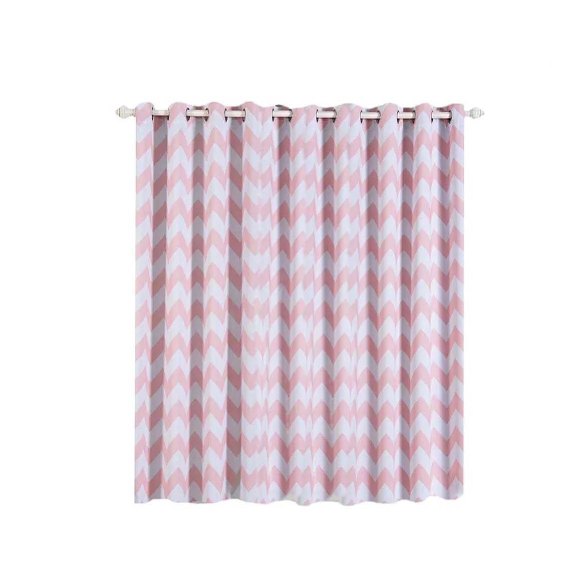 2 Pack White Blush Chevron Print Thermal Blackout Window Curtain Grommet Panels, Noise Canceling Curtains 52"x96" - Image 7