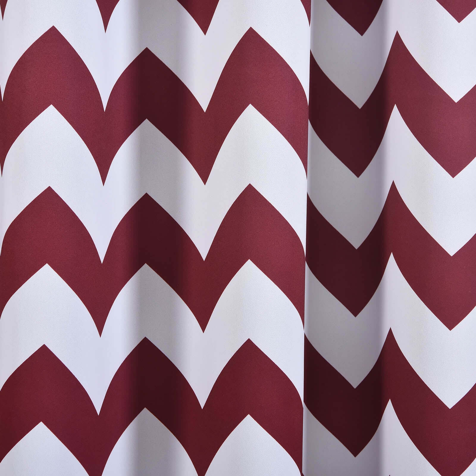 2 Pack White/Burgundy Chevron Print Thermal Blackout Window Curtain Grommet Panels, Noise Cancelling Curtains 52"x108" - Image 8