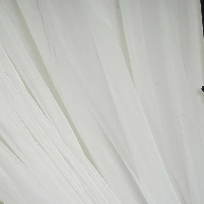 2 Pack 5ftx10ft White Chiffon Backdrop Drape Curtains, Durable Flame Resistant Sheer Organza Event Divider Panels With Rod Pockets - Image 8