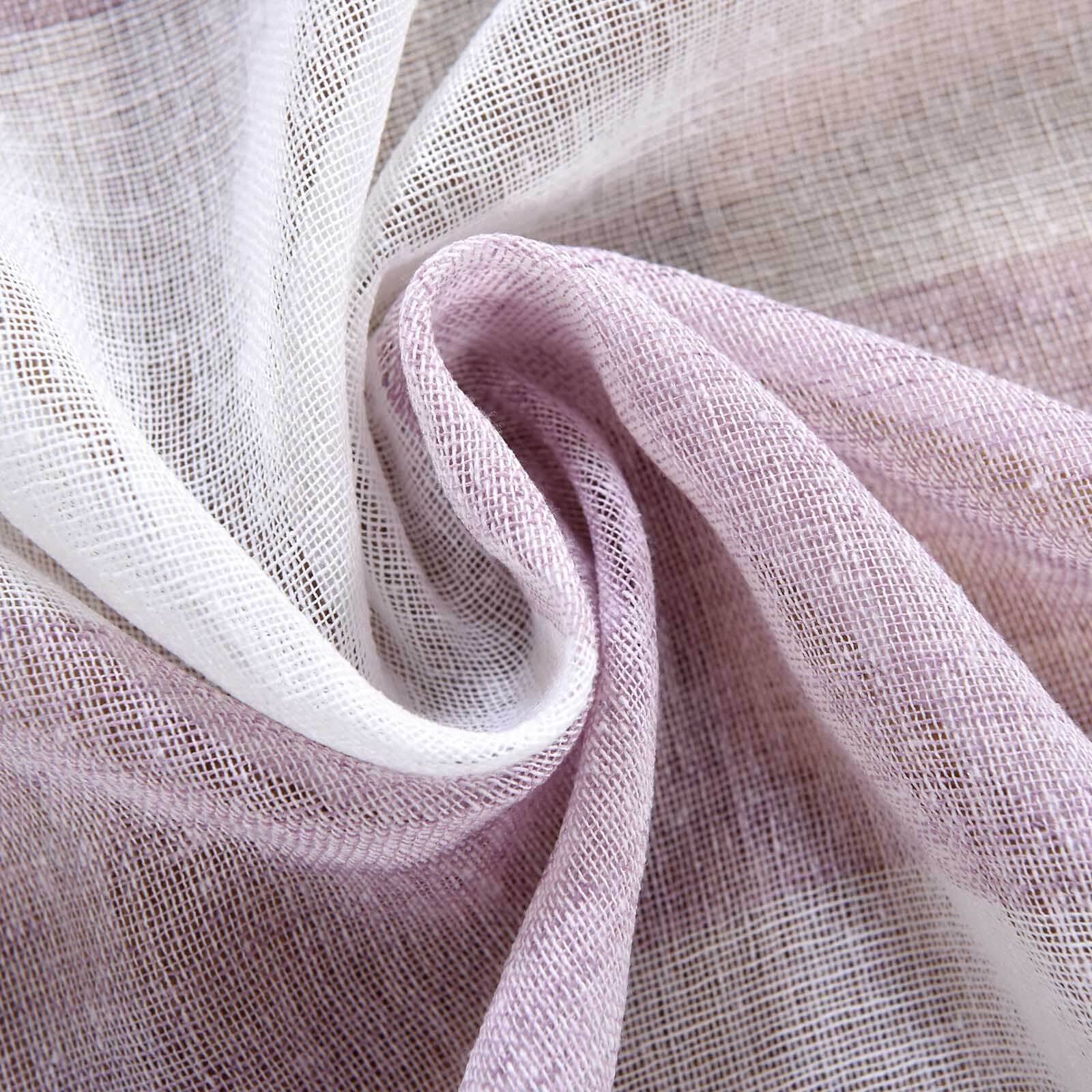 2 Pack White/Lavender Lilac Cabana Print Faux Linen Curtain Panels With Chrome Grommet 52"x108" - Image 6