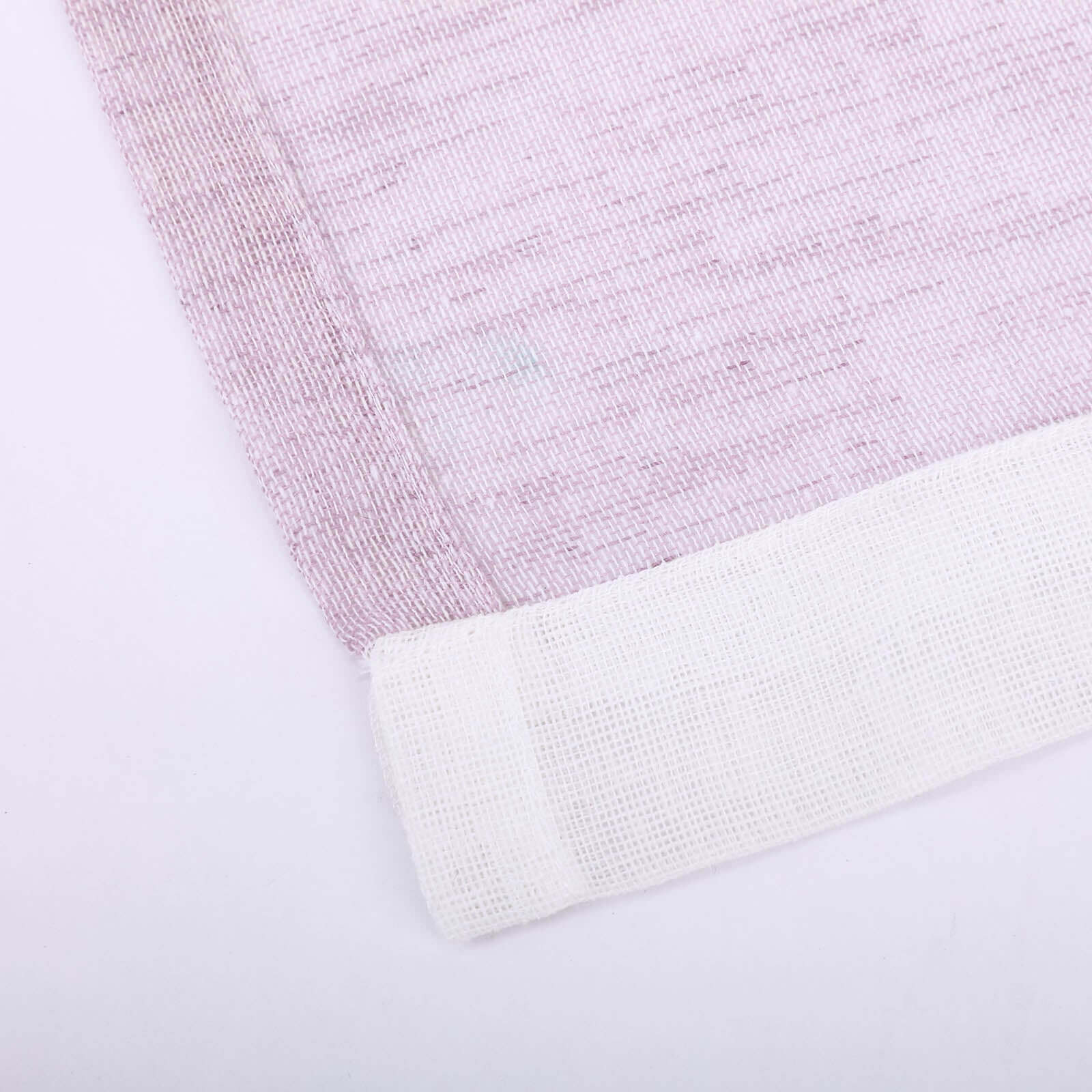 2 Pack White/Lavender Lilac Cabana Print Faux Linen Curtain Panels With Chrome Grommet 52"x84" - Image 10