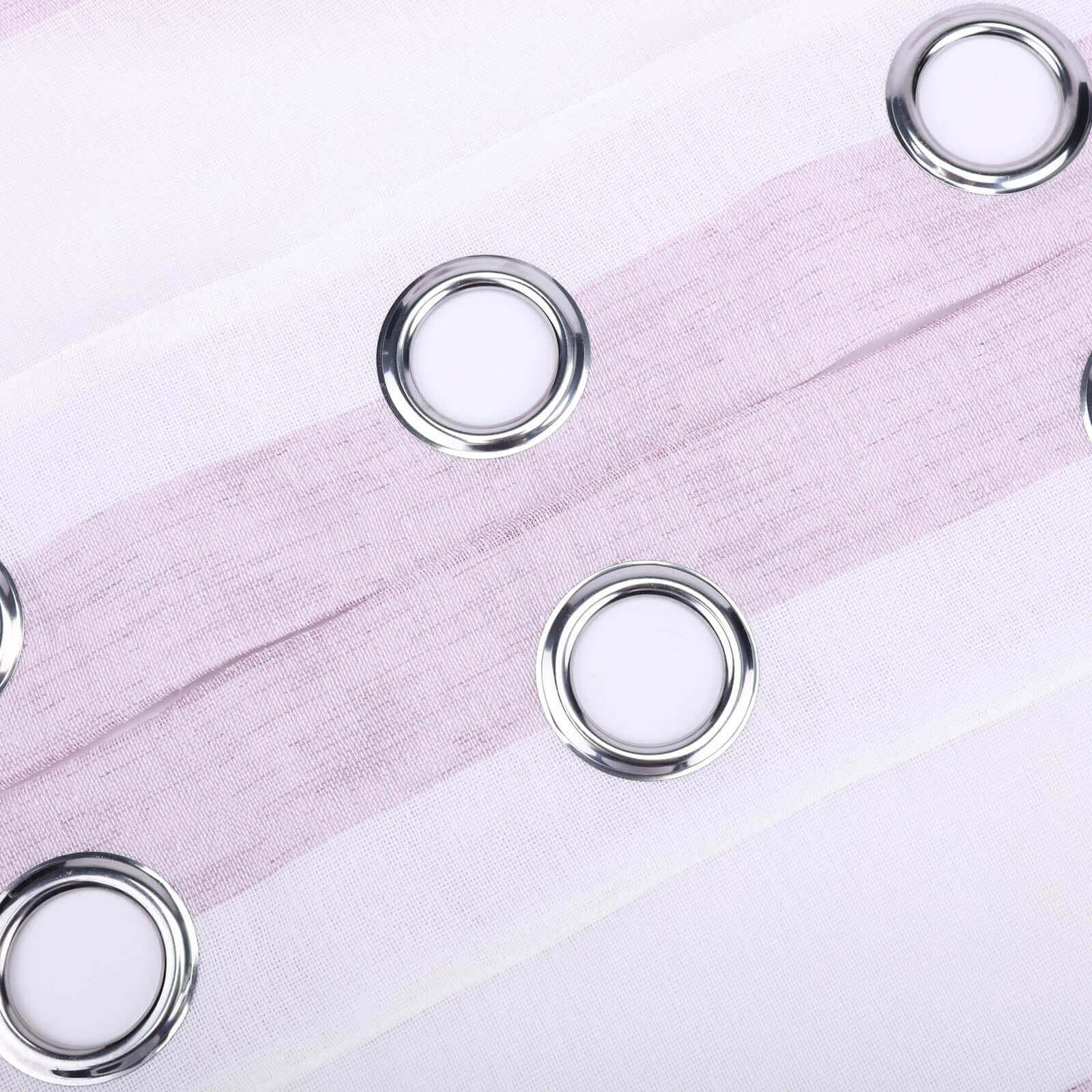 2 Pack White/Lavender Lilac Cabana Print Faux Linen Curtain Panels With Chrome Grommet 52"x84" - Image 12