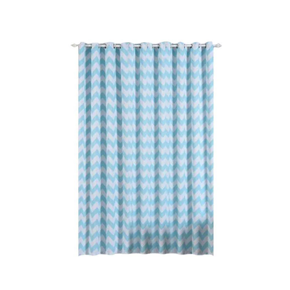 2 Pack White/Light Blue Chevron Print Blackout Window Curtain Grommet Panels, Noise Cancelling Curtains 52"x108" - Image 7
