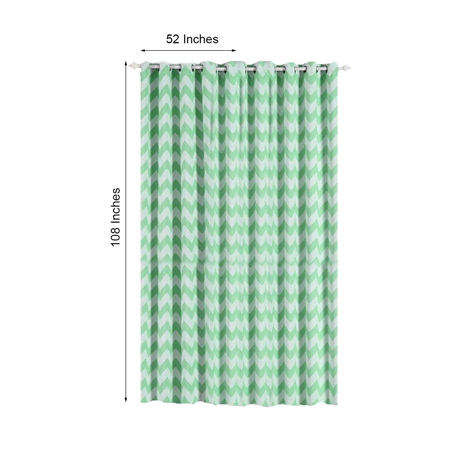 2 Pack White/Mint Chevron Print Blackout Window Curtain Grommet Panels, Noise Cancelling Curtains 52"x108" - Image 3