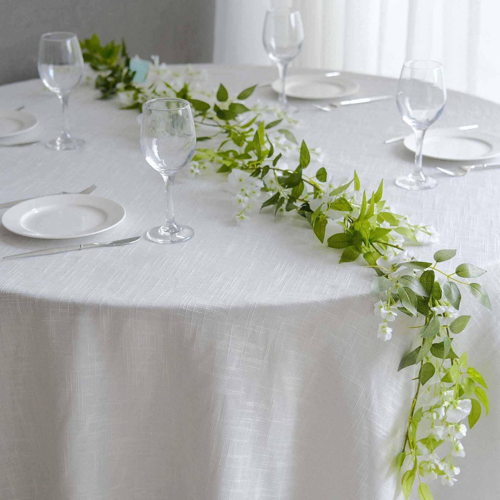2 Pack White Silk Wisteria Flower Garland Hanging Vines, Artificial Floral Garland Wedding Arch Decor - 6ft - Image 13