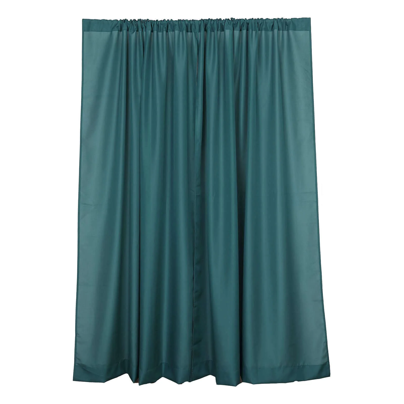 2 Pack 5ftx8ft Peacock Teal Polyester Backdrop Drape Curtains With Rod Pockets, Event Divider Panels 130GSM - Image 2