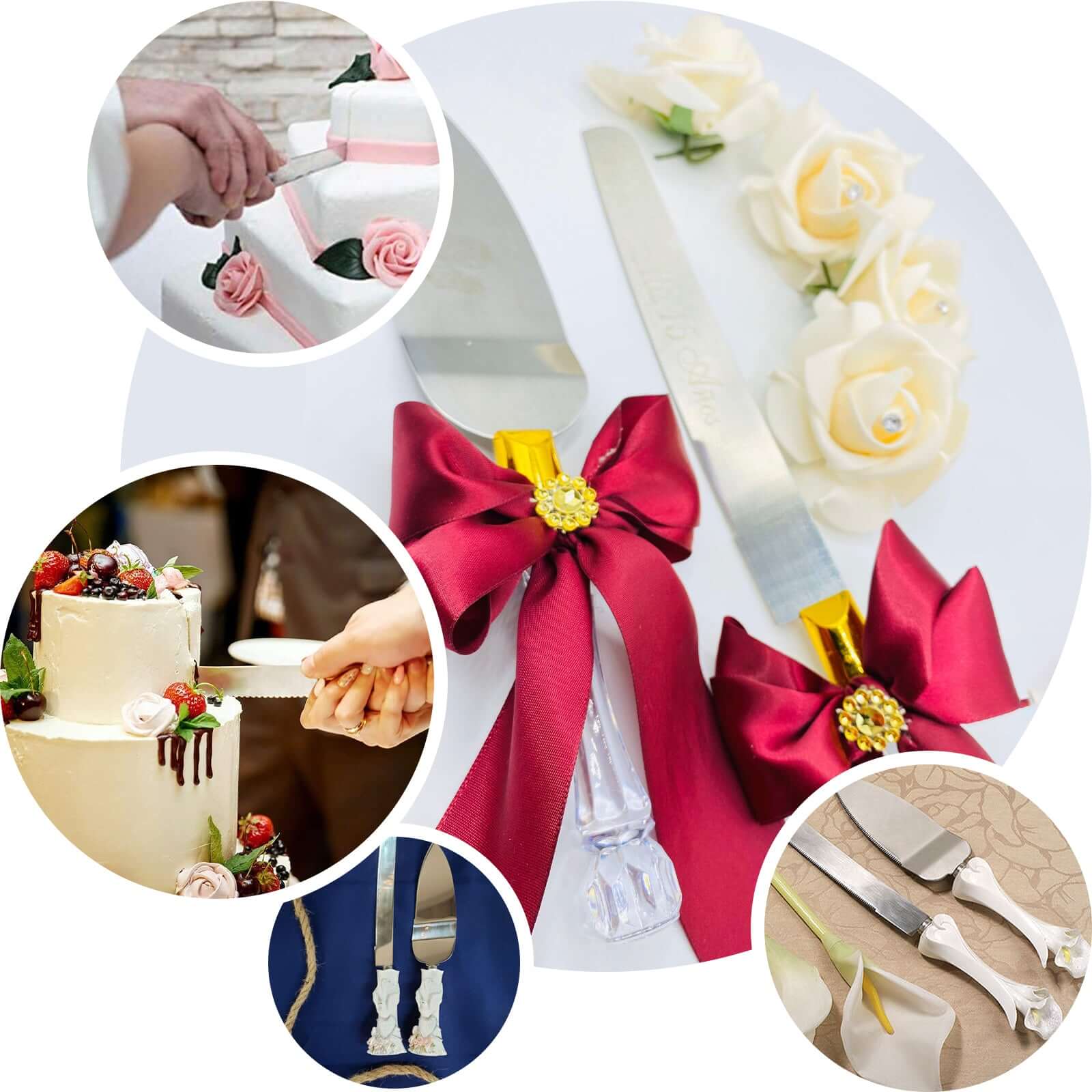 2 Set Stainless Steel Knife and Server 10" & 12" with Clear Acrylic Handle - Party Favors Gift Box Included - Image 4