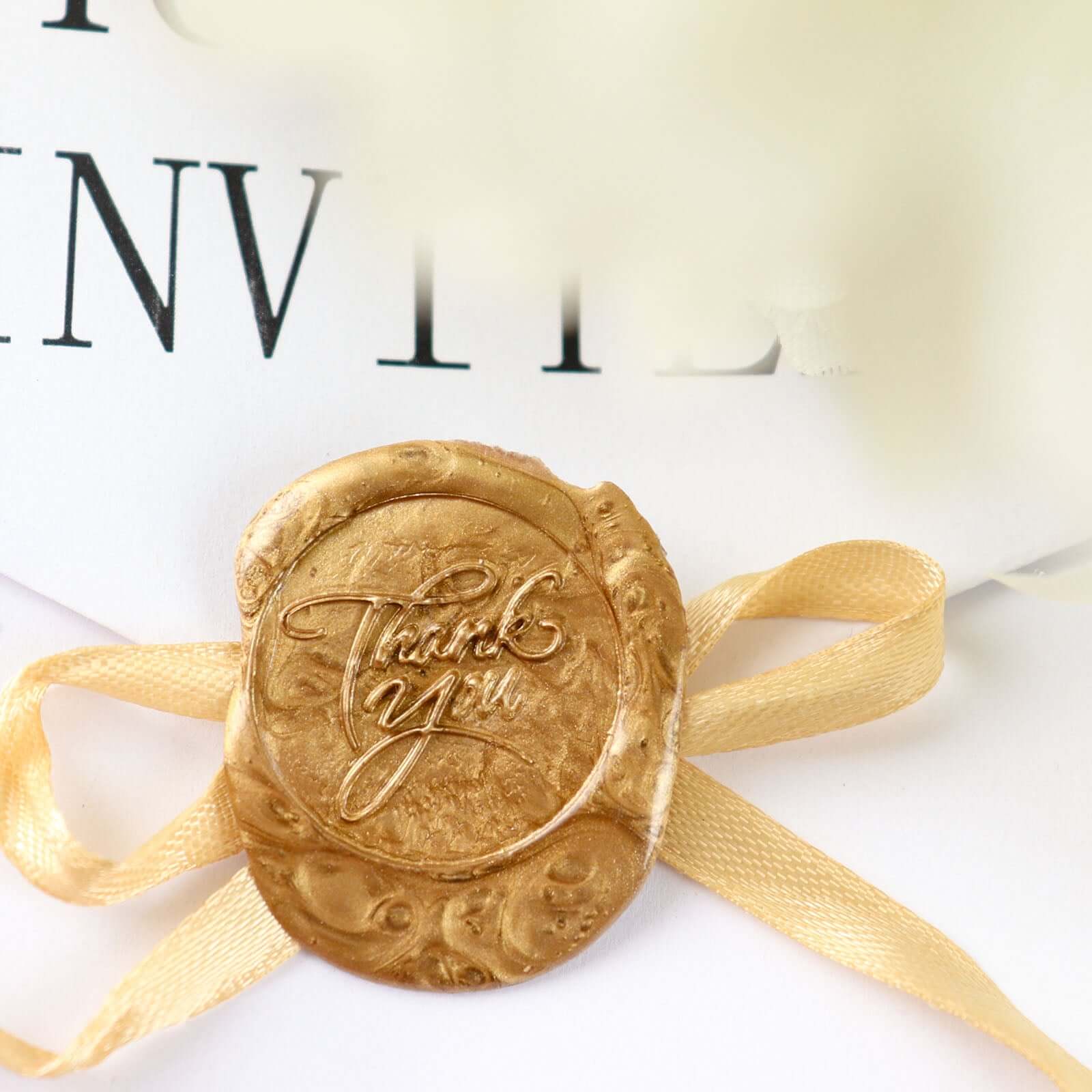 2 Set Wax Seal Stamp Kit Party Favors, Gold Silver "With Love" and "Thank You" Wax Stamp, Wedding Invitation Envelope Letters Mailing Crafts Set - Image 11