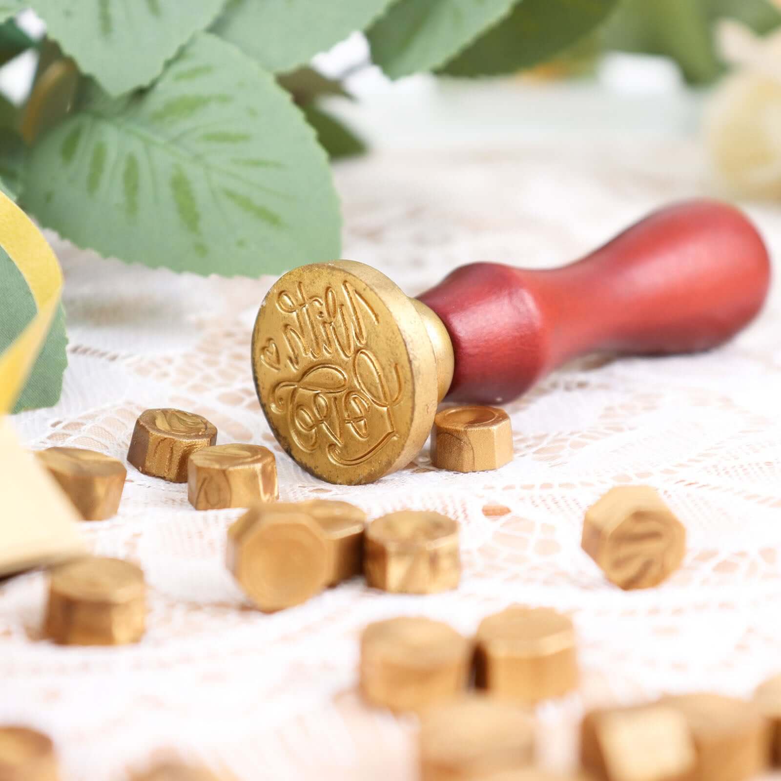 2 Set Wax Seal Stamp Kit Party Favors, Gold Silver "With Love" and "Thank You" Wax Stamp, Wedding Invitation Envelope Letters Mailing Crafts Set - Image 13