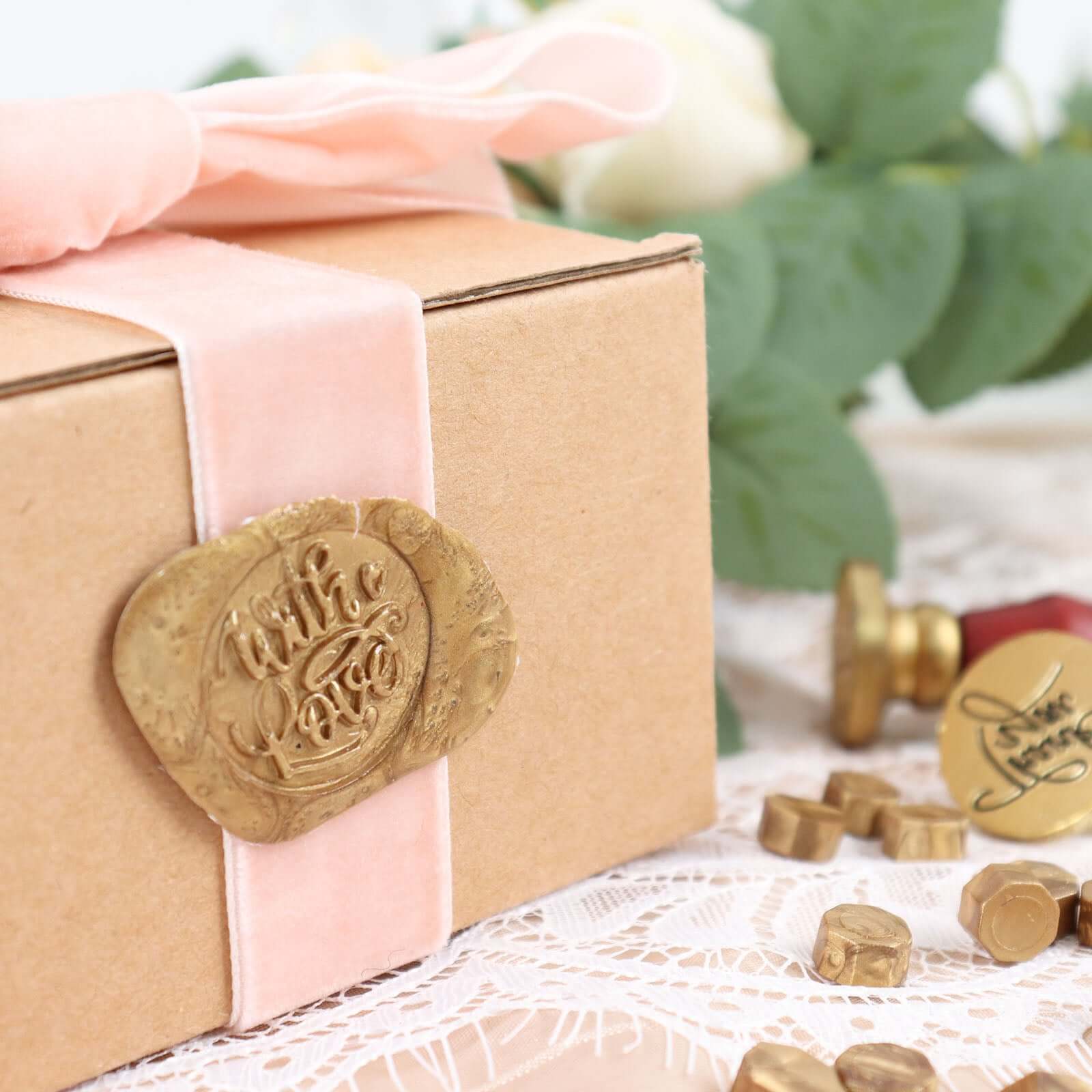 2 Set Wax Seal Stamp Kit Party Favors, Gold Silver "With Love" and "Thank You" Wax Stamp, Wedding Invitation Envelope Letters Mailing Crafts Set - Image 14