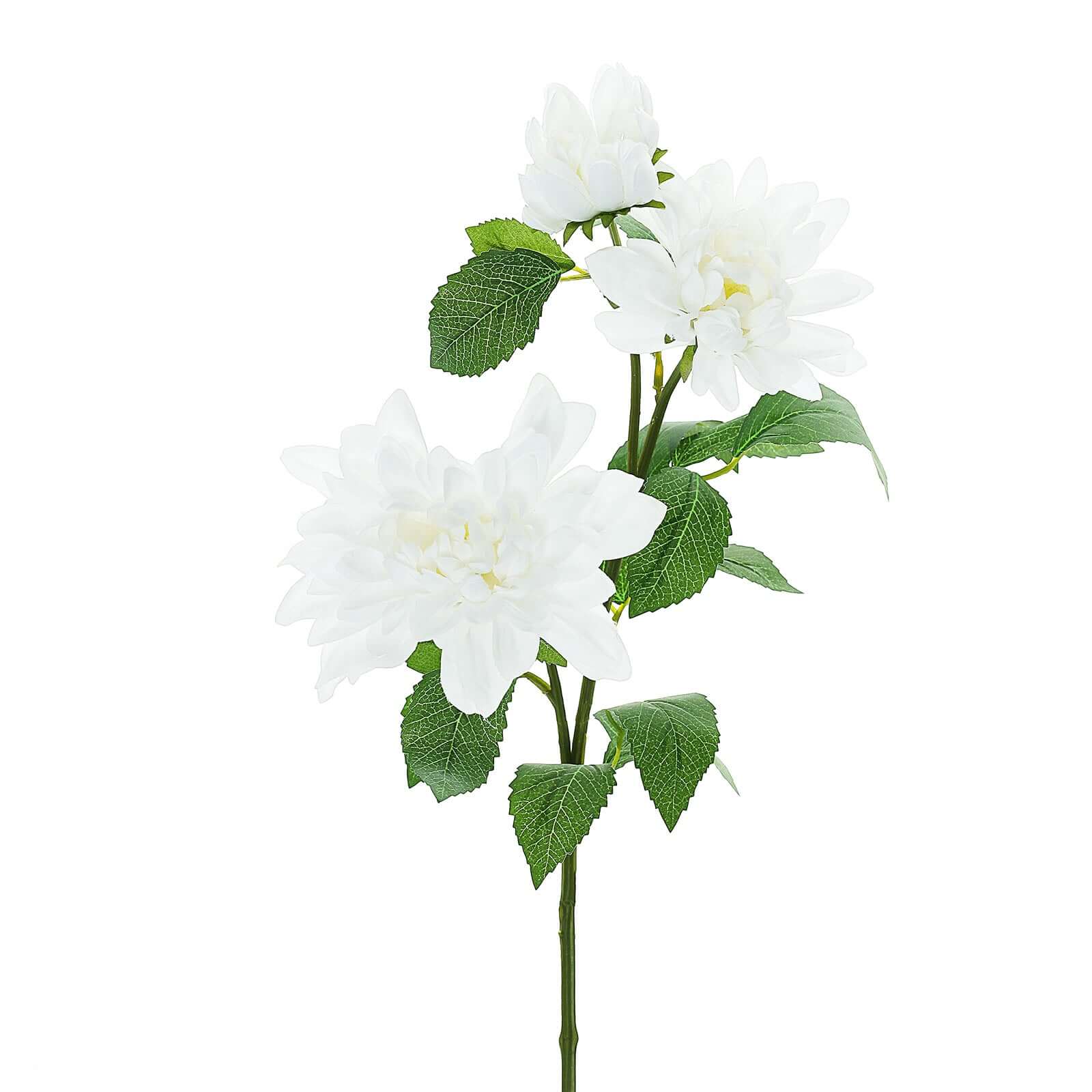 White Artificial Dahlia Silk Flower Stems, Faux Floral Spray 30" Tall - Image 12