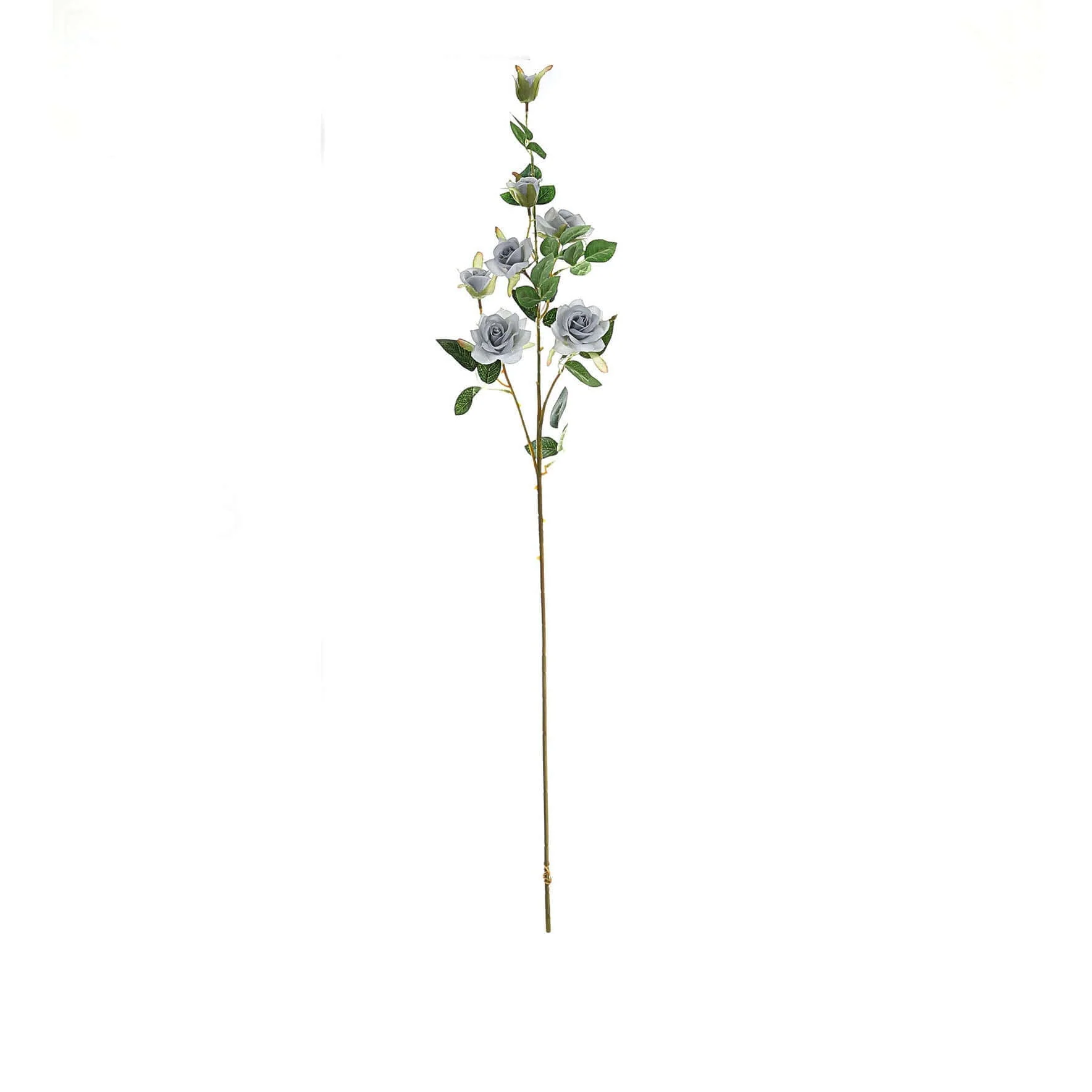 2 Stems Silver Artificial Silk Rose Flower Bouquet Bushes 38" Tall - Image 7