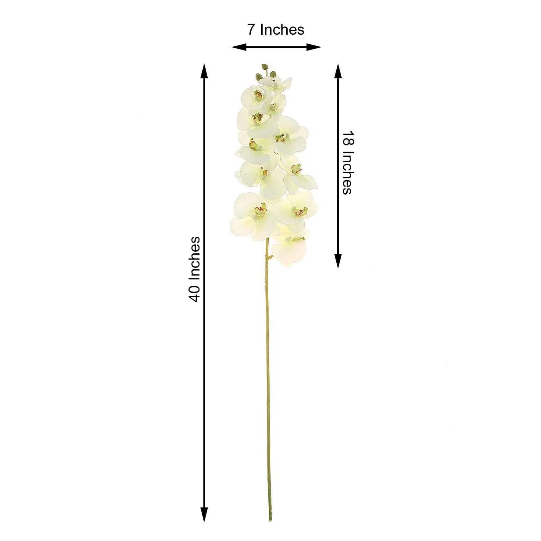 2 Stems Cream Artificial Silk Orchid Flower Bouquets 40" Tall - Image 3