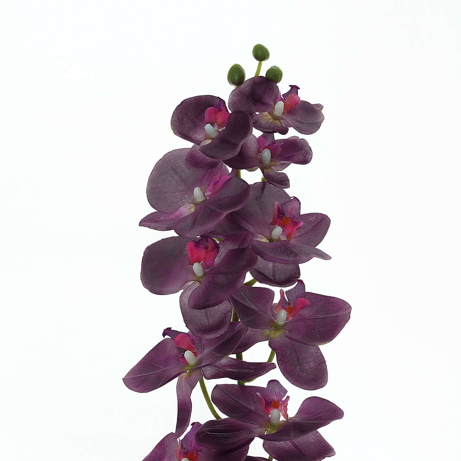 2 Stems Eggplant Artificial Silk Orchid Flower Bouquets 40" Tall - Image 13