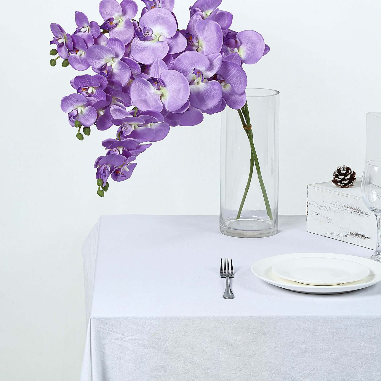 2 Stems Lavender Lilac Artificial Silk Orchid Flower Bouquets 40" Tall - Image 6