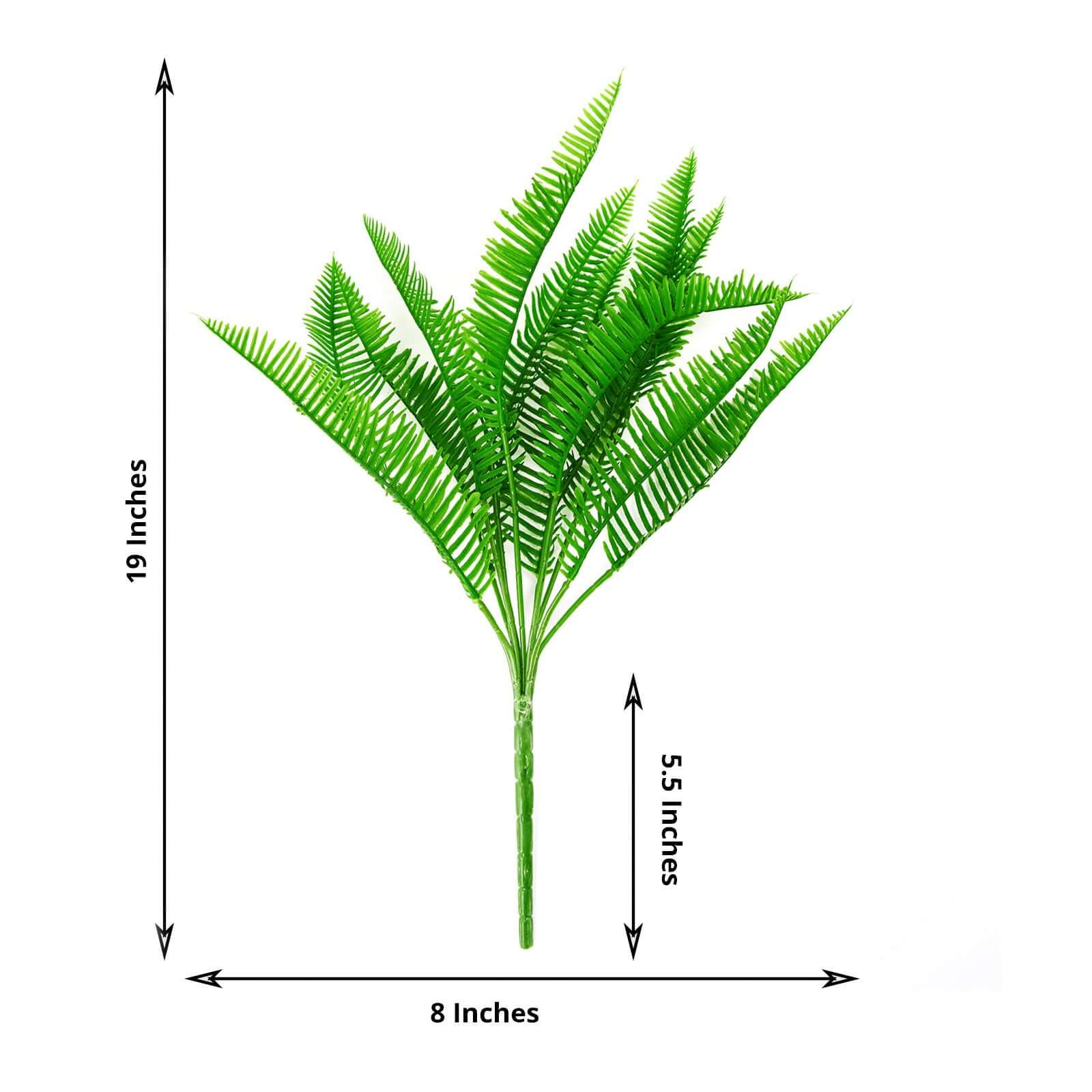 2 Stems Artificial Green Cycas Fern Leaf Indoor Bushes, Faux Plants - Image 3