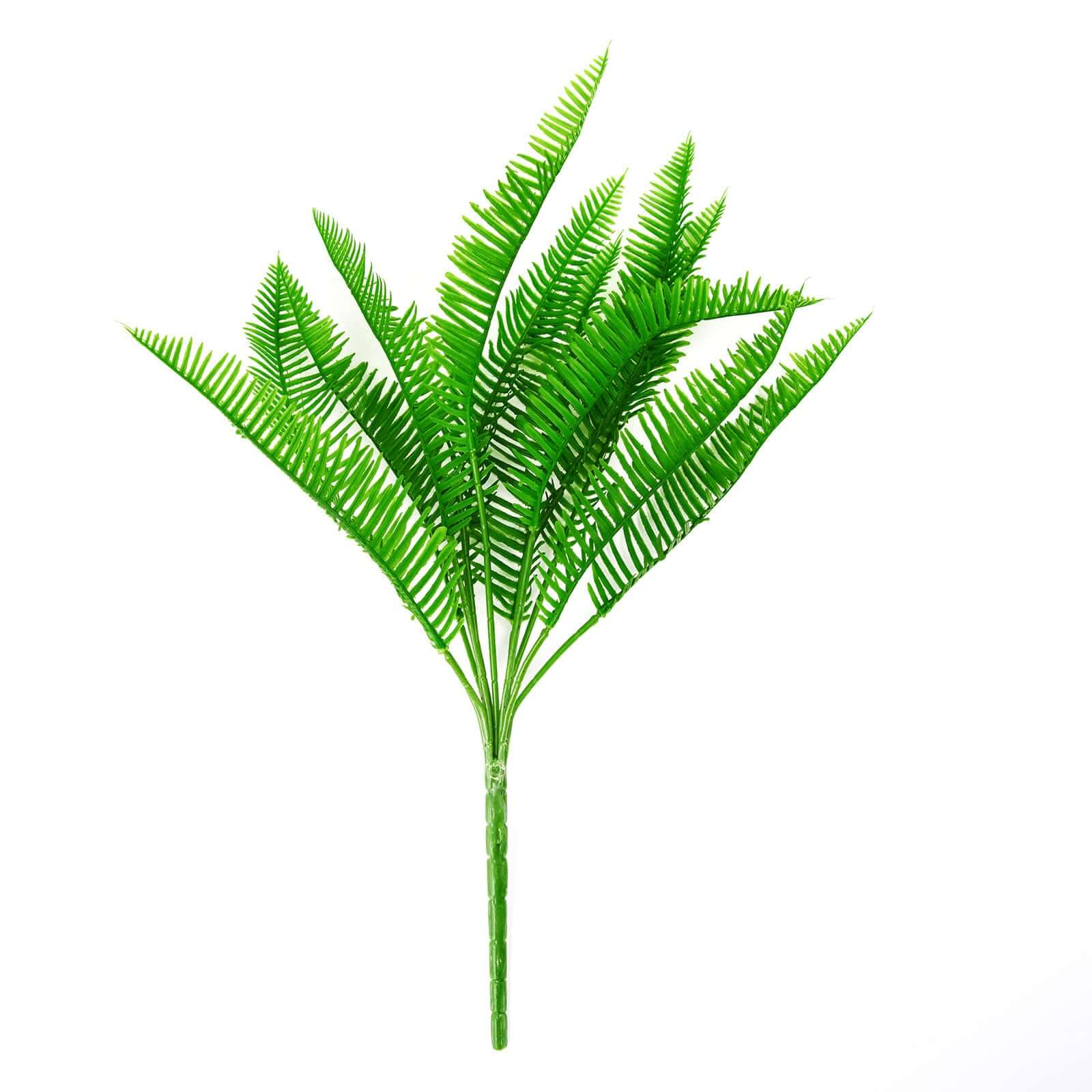 2 Stems Artificial Green Cycas Fern Leaf Indoor Bushes, Faux Plants - Image 6