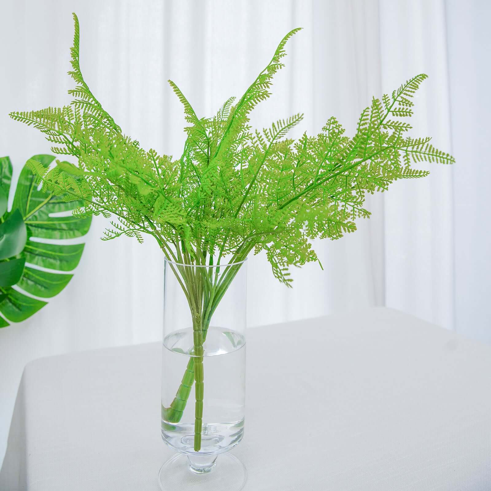 2 Stems Green Artificial Asparagus Fern Leaf Plant Indoor Faux Spray - Image 9