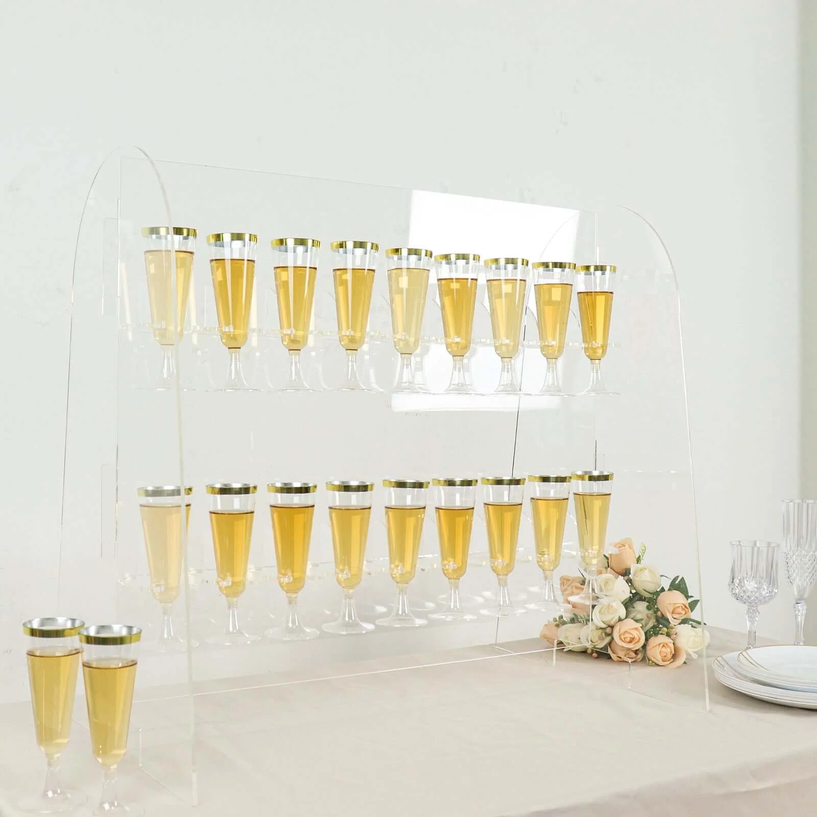2-Tier Acrylic Champagne Glass Holder Display Stand Table Top 25" - Image 2