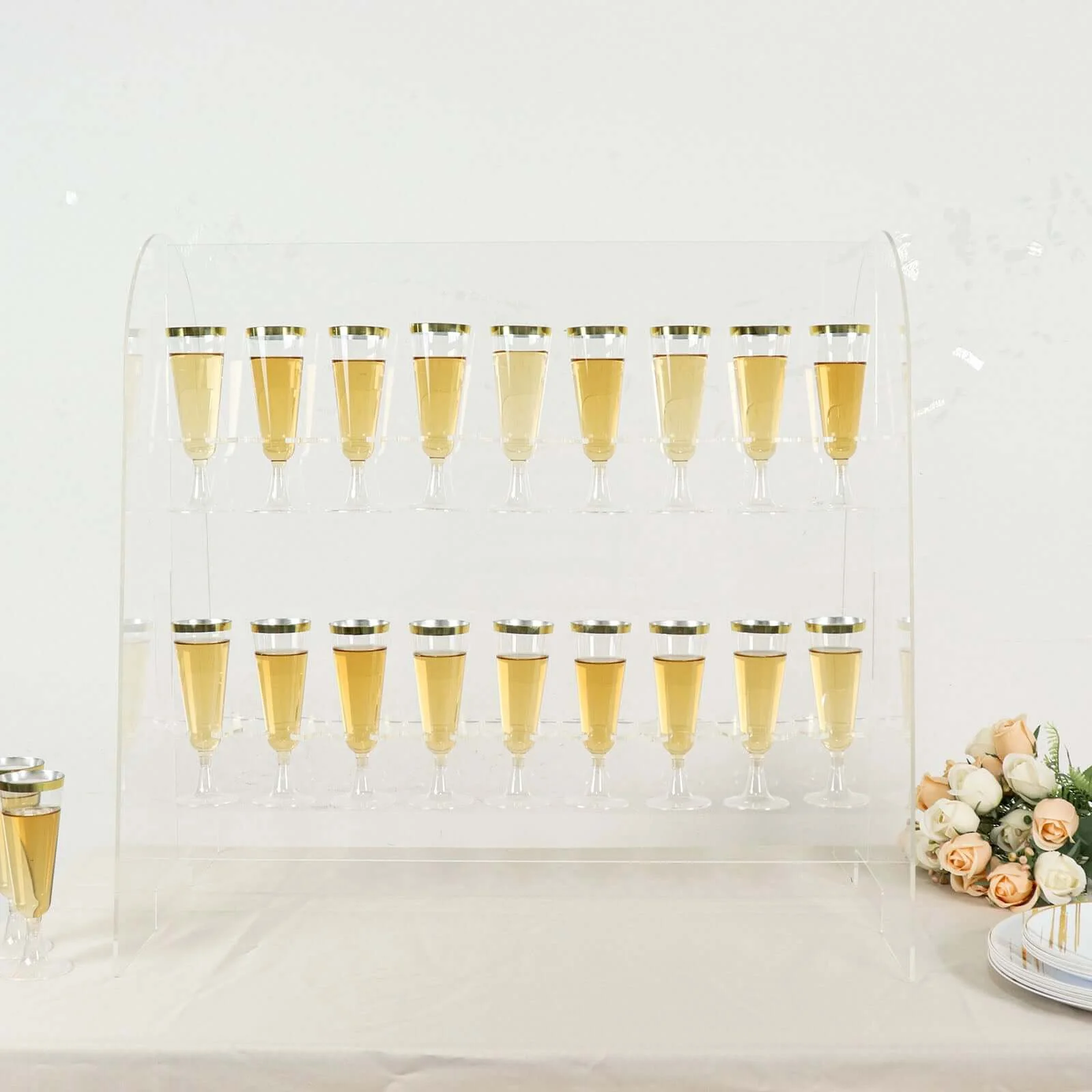 2-Tier Acrylic Champagne Glass Holder Display Stand Table Top 25" - Image 7