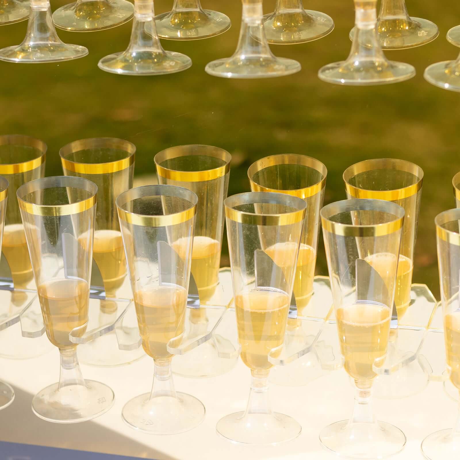 2-Tier Champagne Glass Holder Display Stand Table Top 25" in Gold Mirror Finish with 18 Hooks, Stylish Stemware Rack Cocktail Drink Holder for DIY Bars & Celebrations - Image 13