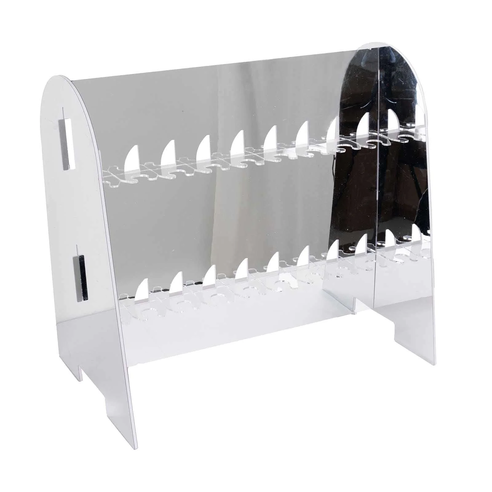 2-Tier Champagne Glass Holder Display Stand Table Top 25" in Silver Mirror Finish with 18 Hooks, Stylish Stemware Rack Cocktail Drink Holder for DIY Bars & Celebrations - Image 6