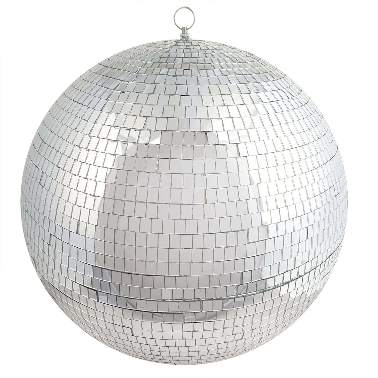 Large Silver Foam Disco Mirror Ball With Hanging Swivel Ring, Holiday Party Decor 20" - Image 2