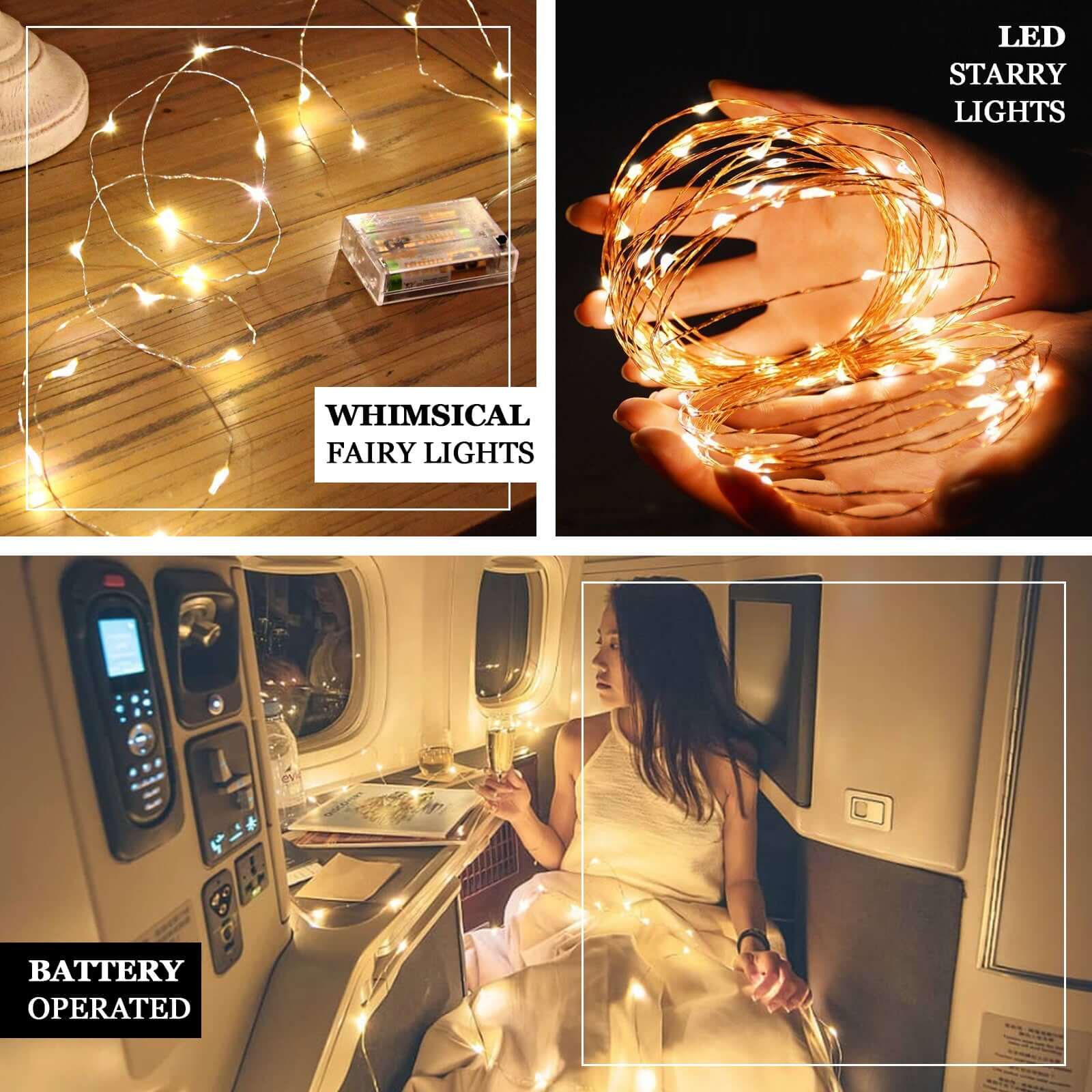 20 LED Starry Bright String Lights 90" Micro Fairy Lights Clear - Battery Operated - Image 4