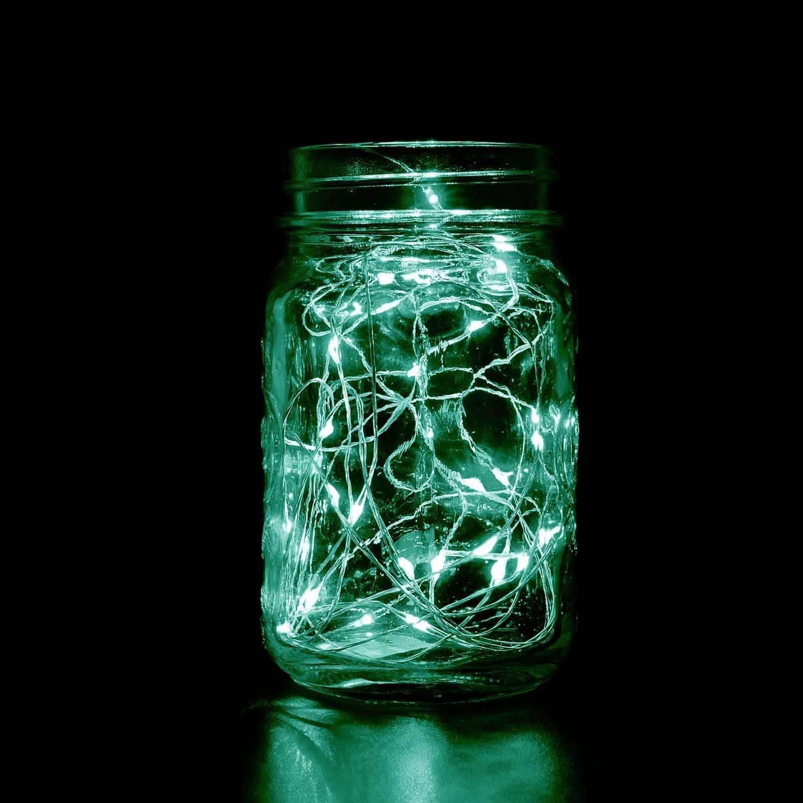 20 LED Starry Bright String Lights 90" Micro Fairy Lights Green - Battery Operated