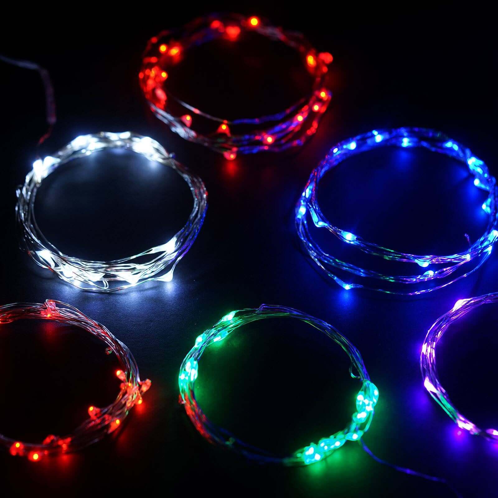 20 LED Starry Bright String Lights 90" Micro Fairy Lights Green - Battery Operated - Image 8