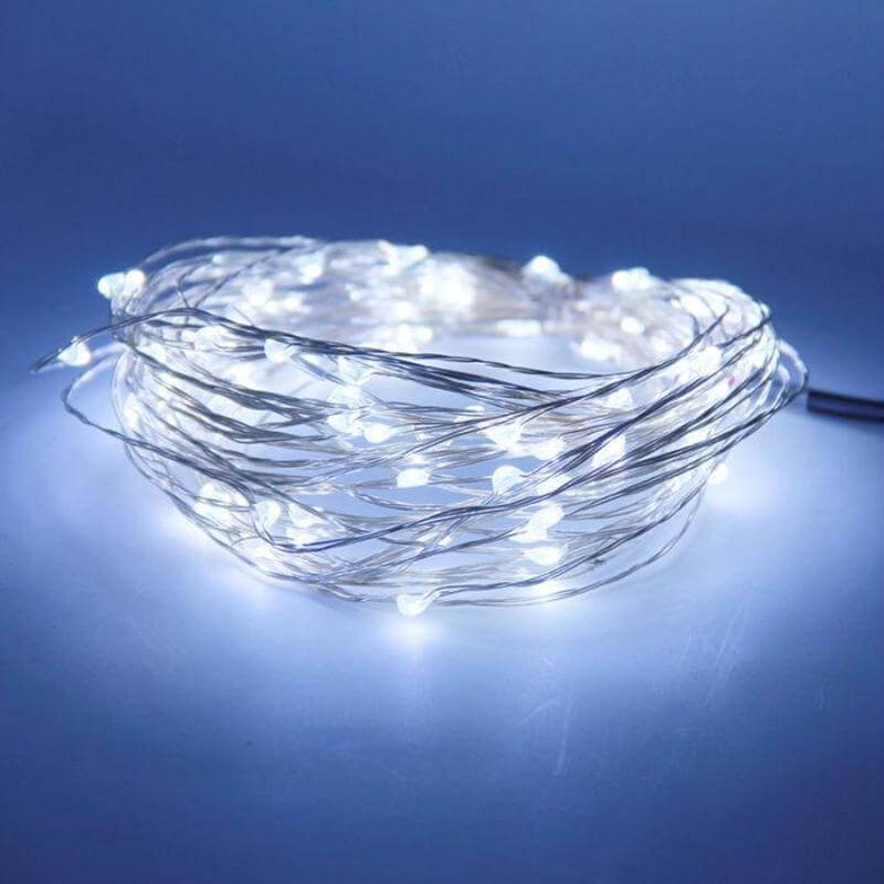 20 LED Starry Bright String Lights 90" Micro Fairy Lights White - Battery Operated for Party Décor - Image 3