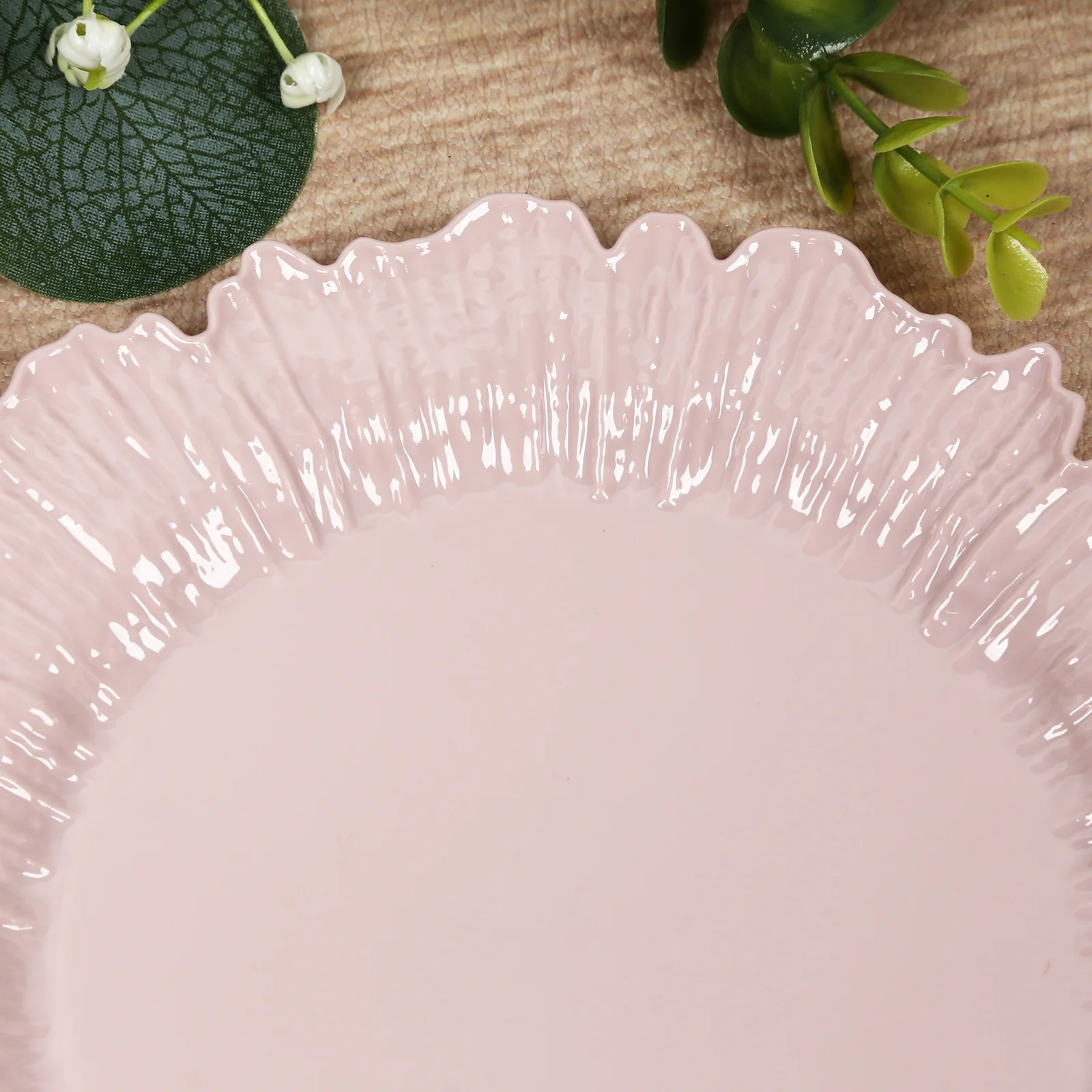 20-Pack Blush Reef Design Plastic Plates – 7" Dessert & Appetizer Party Plates – Elegant Disposable Tableware - Image 6